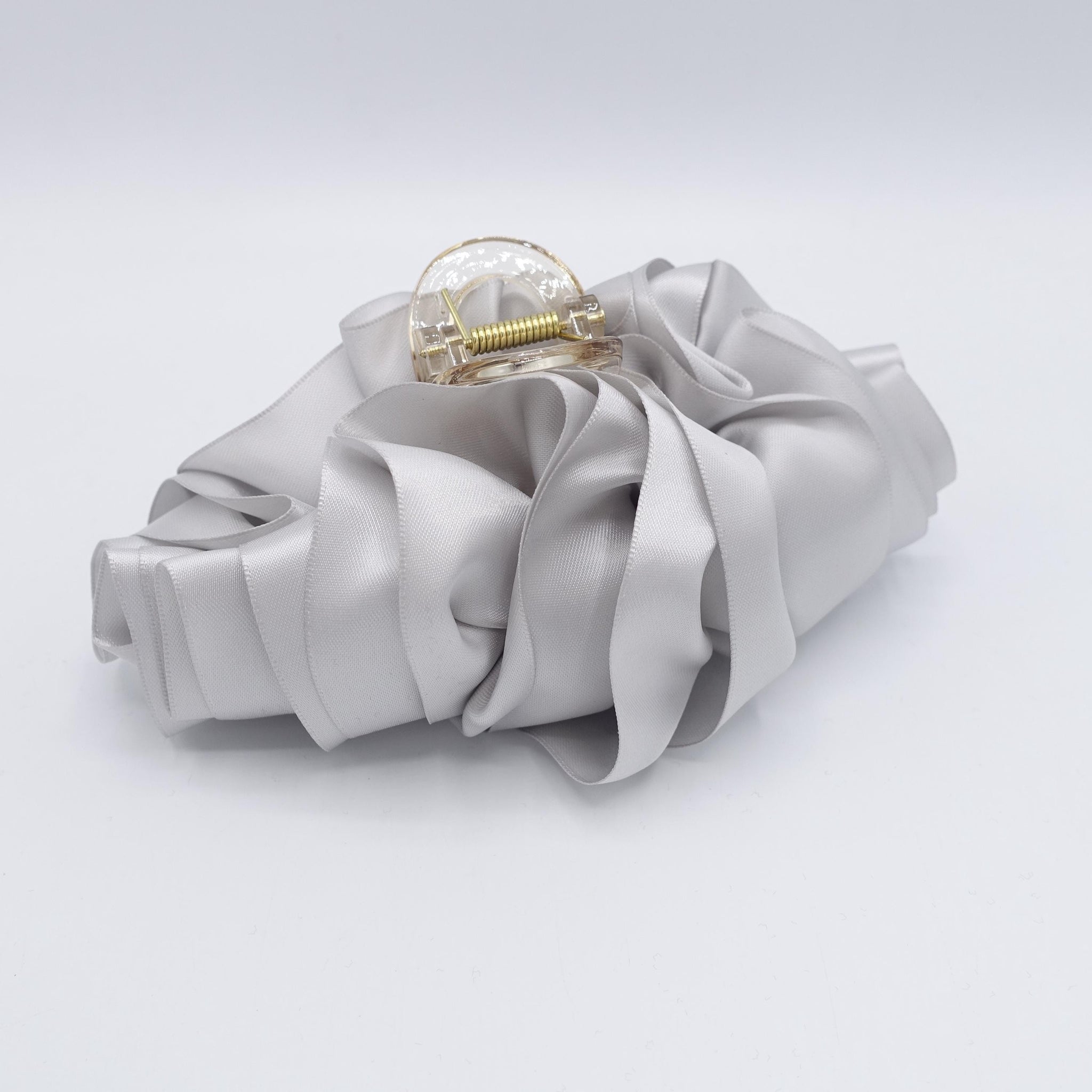 satin bow claw, Croissant hair claw for women