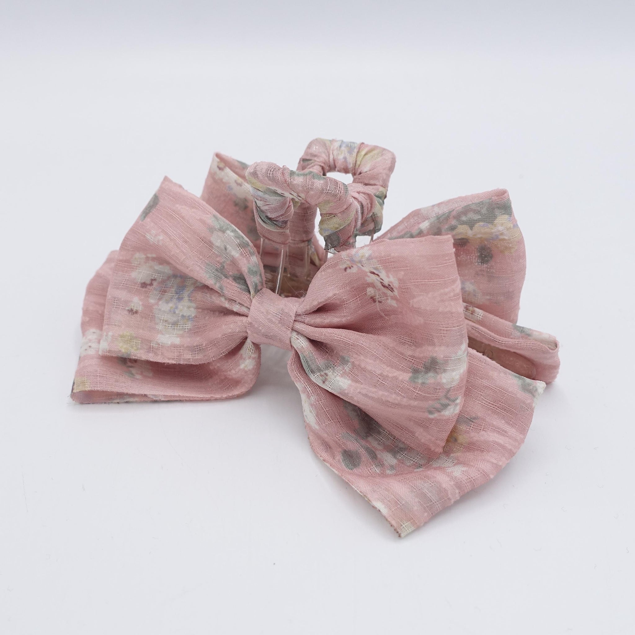 floral bow hair claw, flower bow hair clamp for women