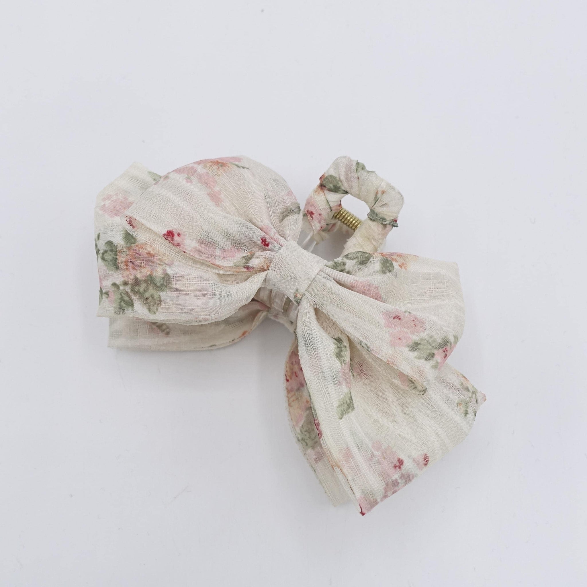 floral bow hair claw, flower bow hair clamp for women