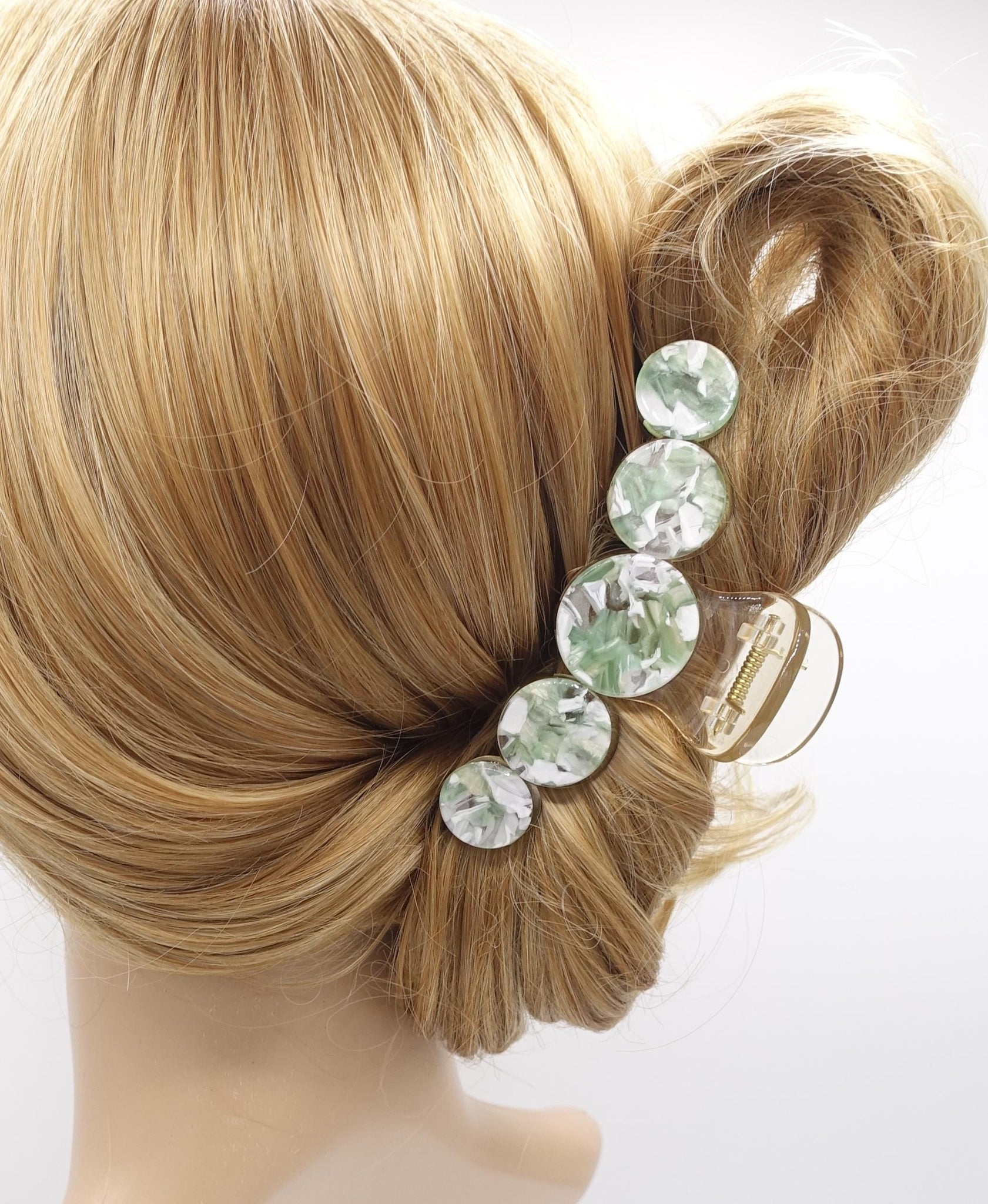 marble hair claw, cellulose acetate hair claw for women