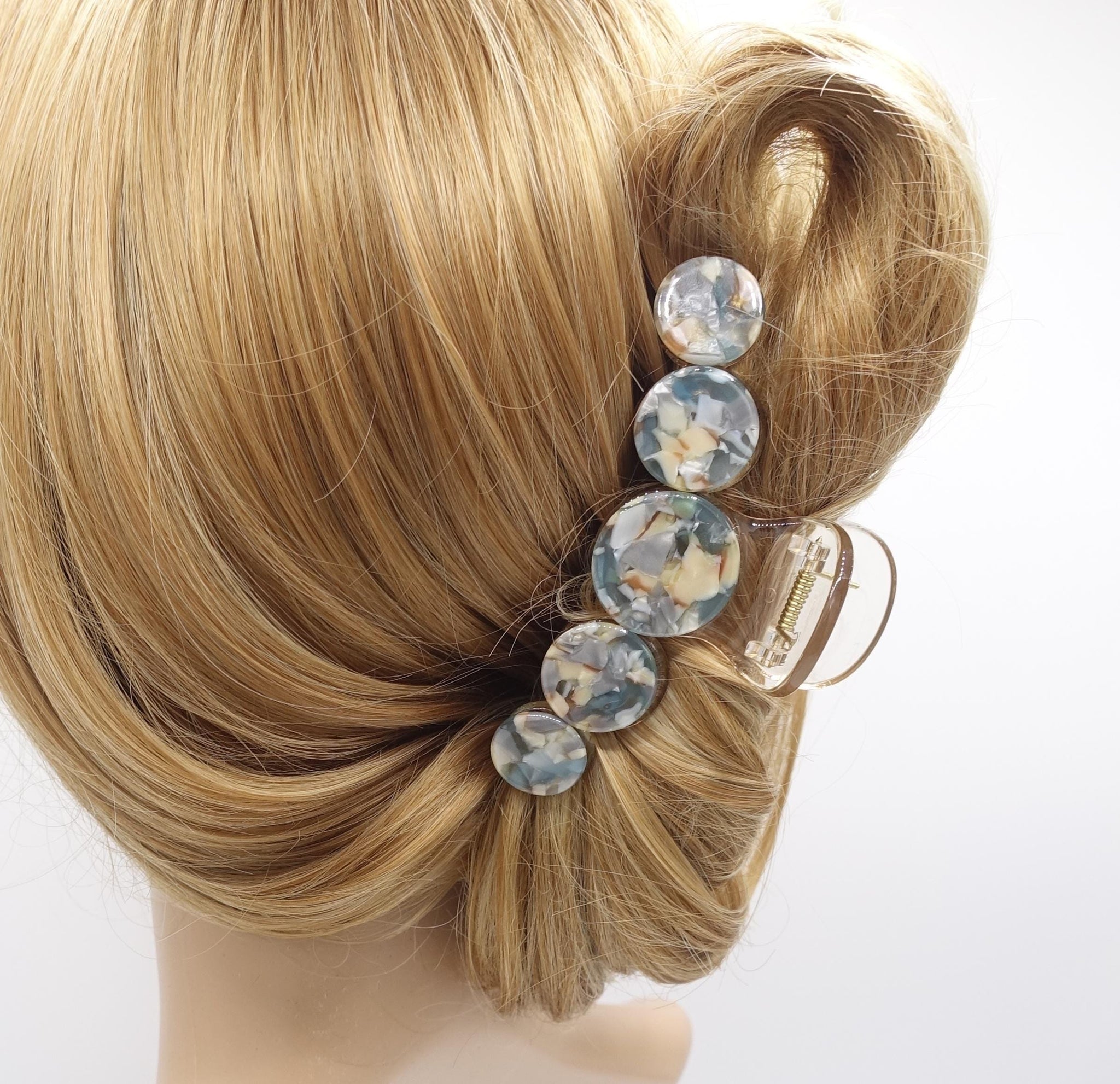 marble hair claw, cellulose acetate hair claw for women