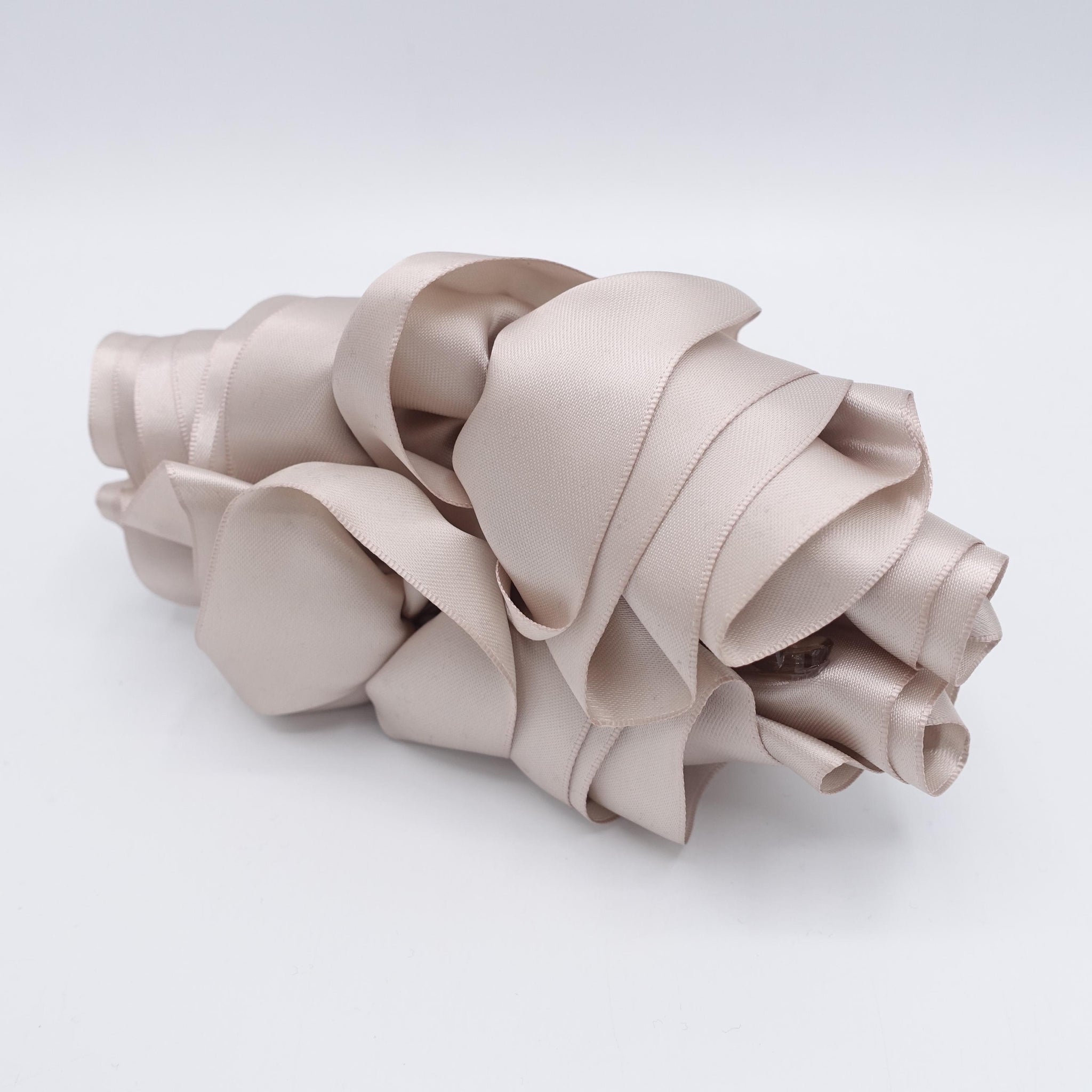 satin bow claw, Croissant hair claw for women