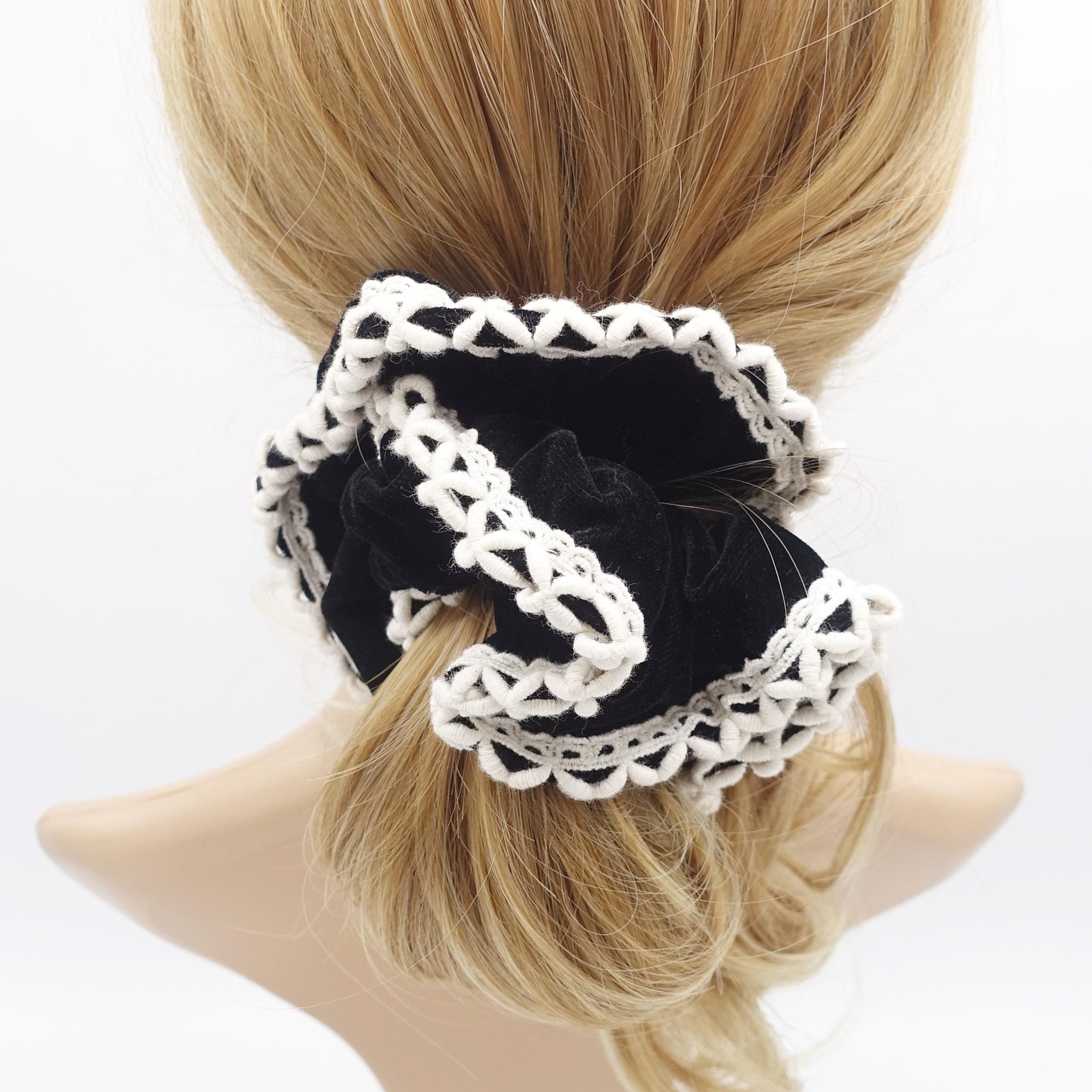 velvet scrunchies, lace scrucnhies for women