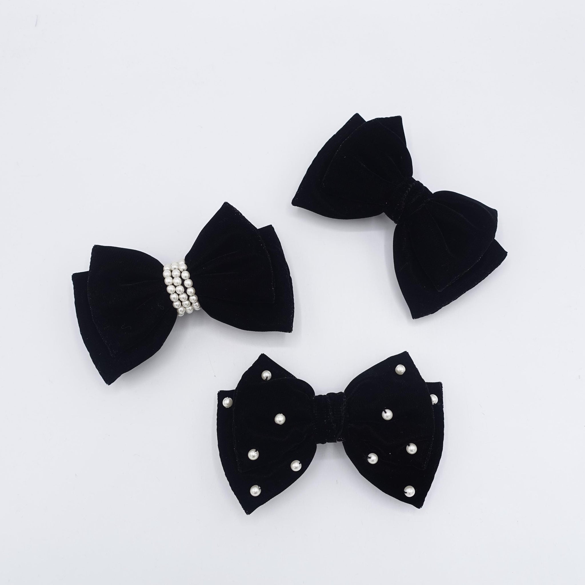 Velvet Bow Hair barrette, glittering hair bow,medium velvet hair bow