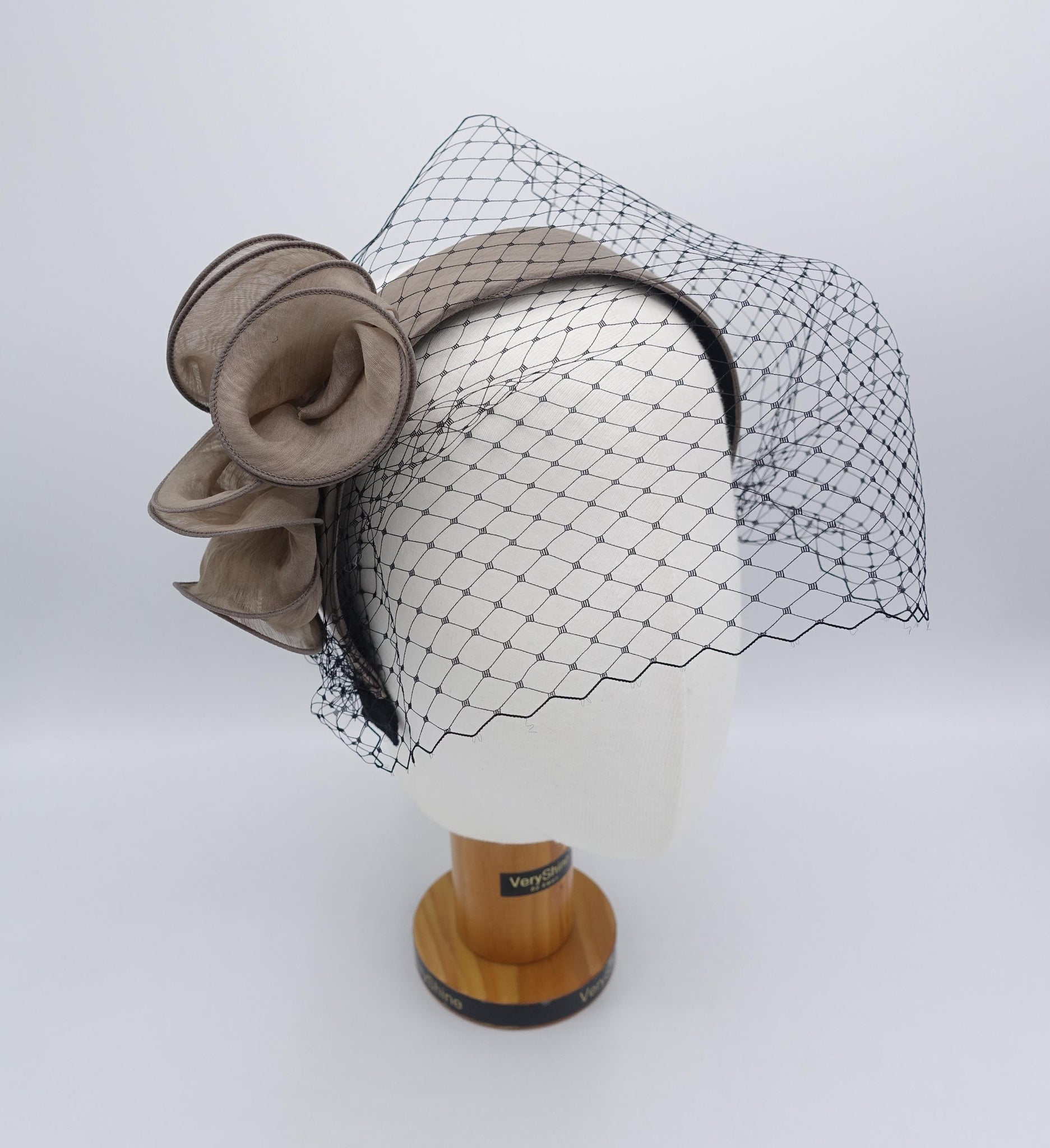 face veil headband, flower headband, luxury headband for women