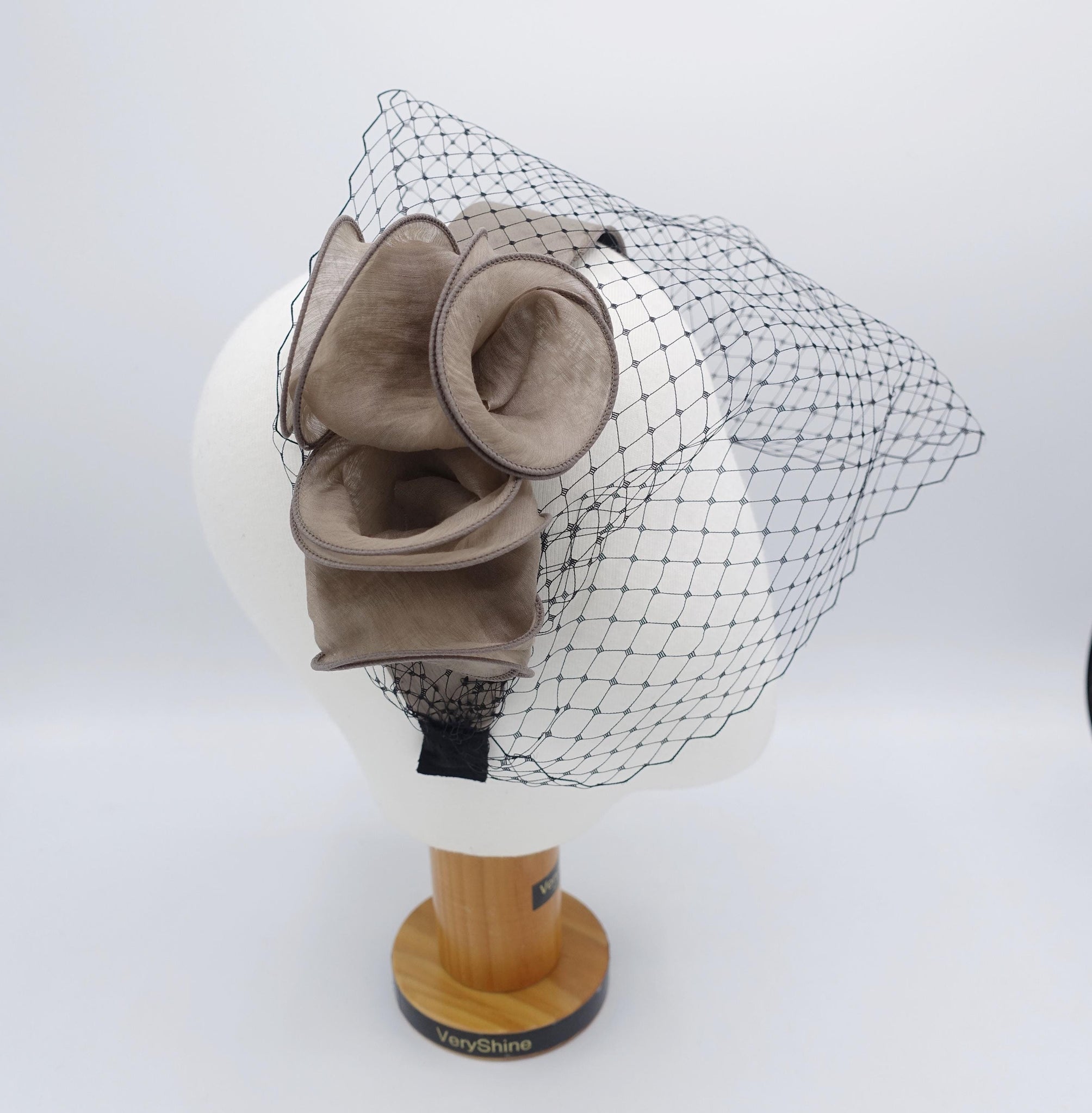 face veil headband, flower headband, luxury headband for women