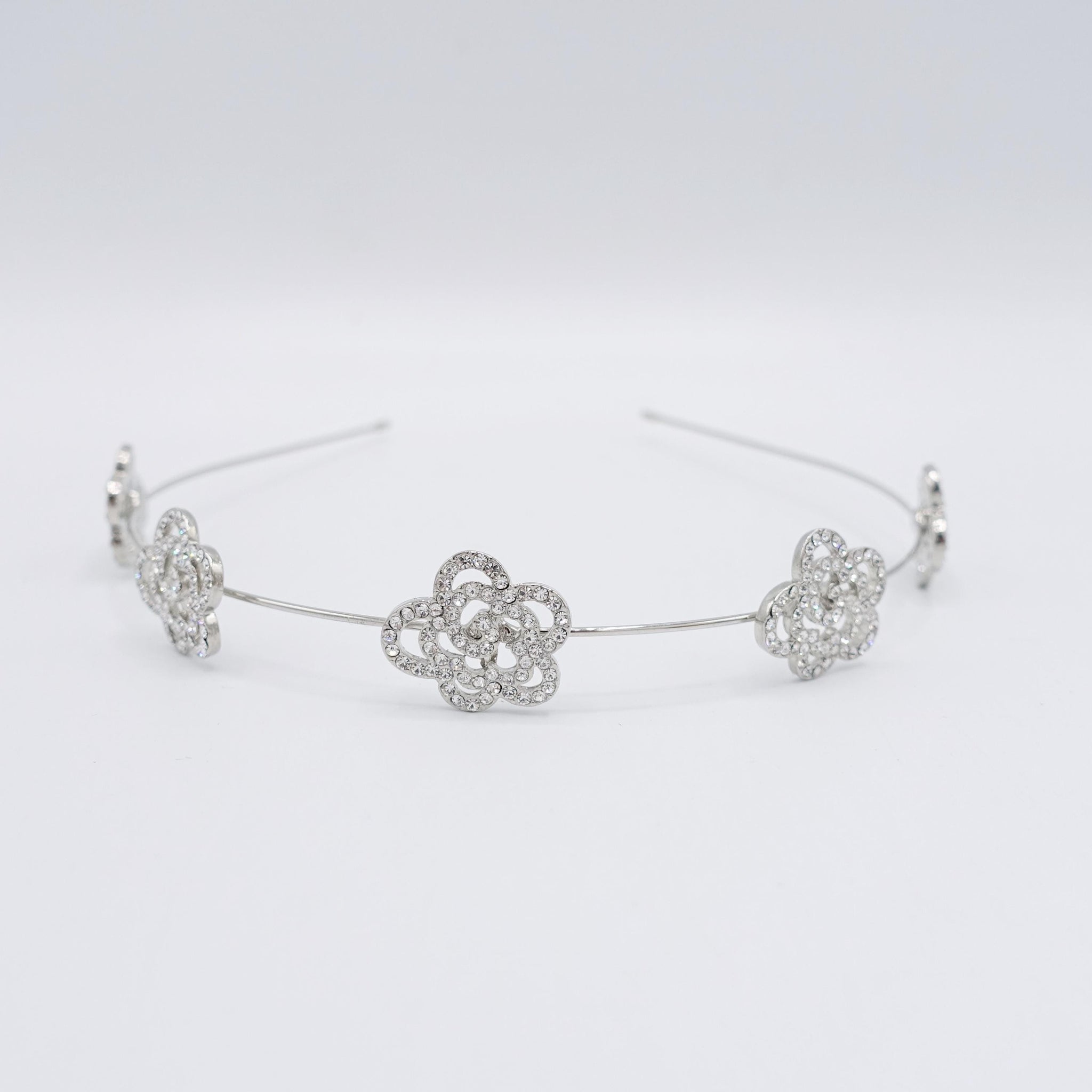 rhinestone headband, camelia headband, bling headband for women