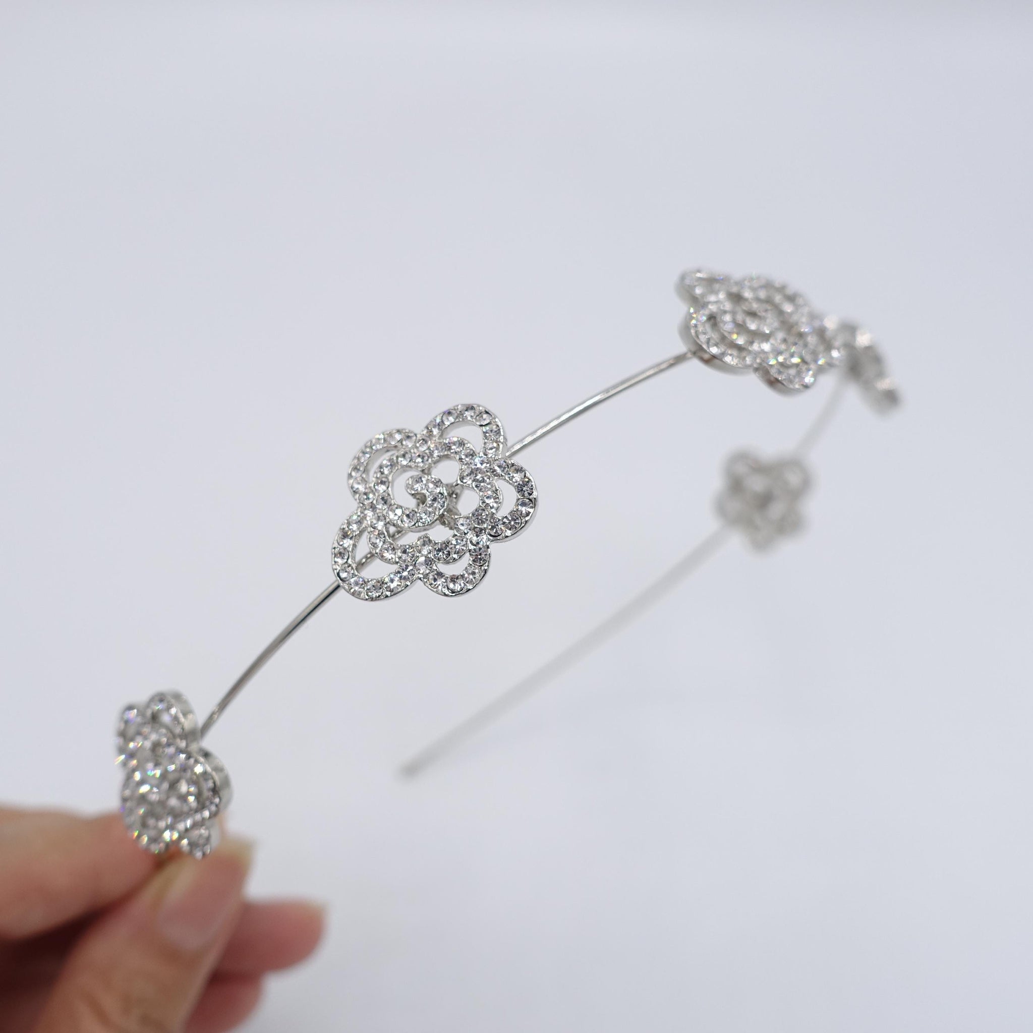 rhinestone headband, camelia headband, bling headband for women