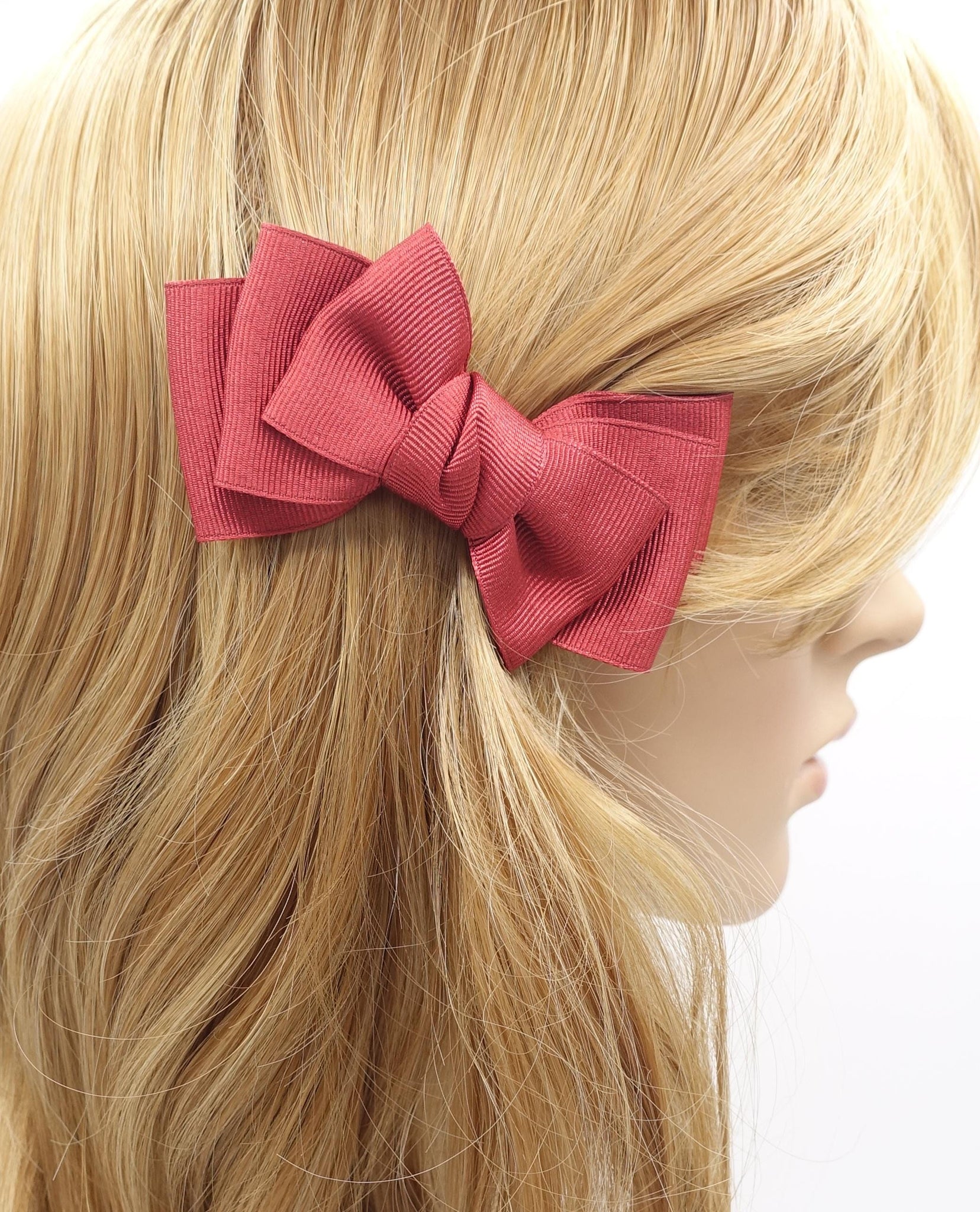 grosgrain hair bow, basic hair bow barrette for women