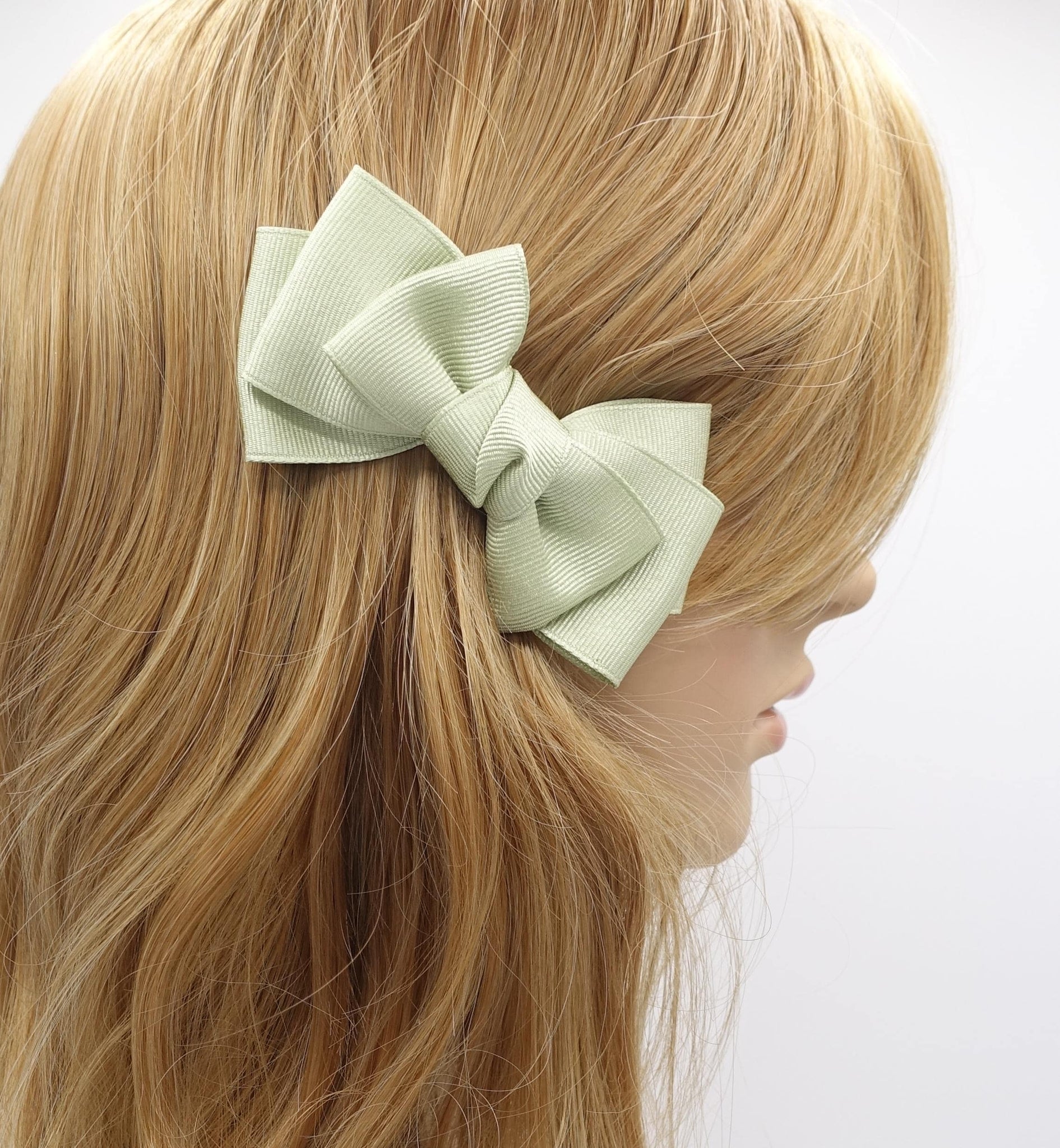 grosgrain hair bow, basic hair bow barrette for women