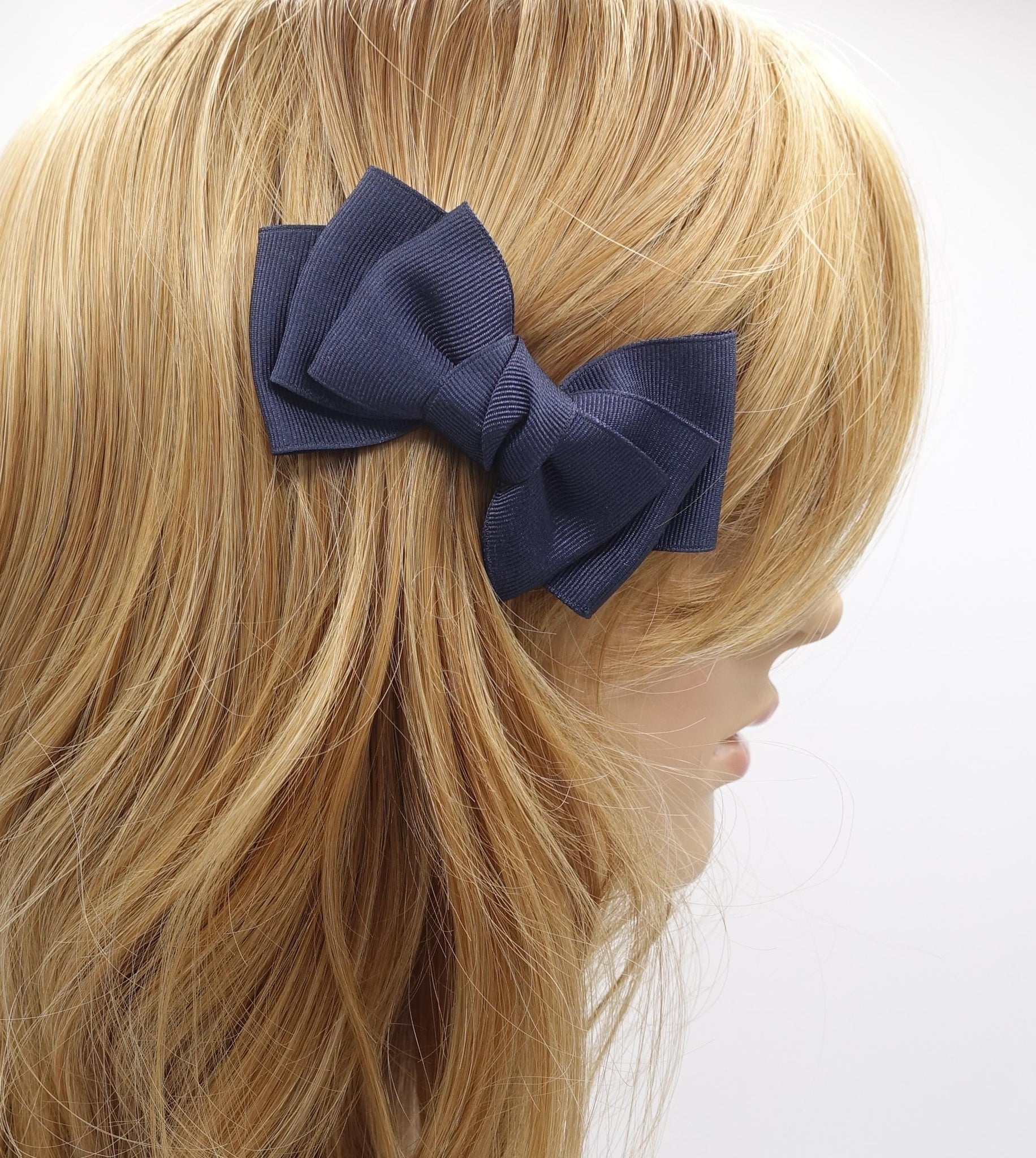 grosgrain hair bow, basic hair bow barrette for women