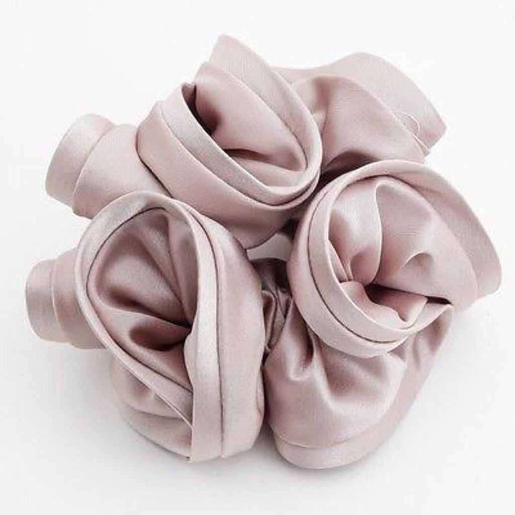 satin scrunchies, silk velvet edge scrunchies for women