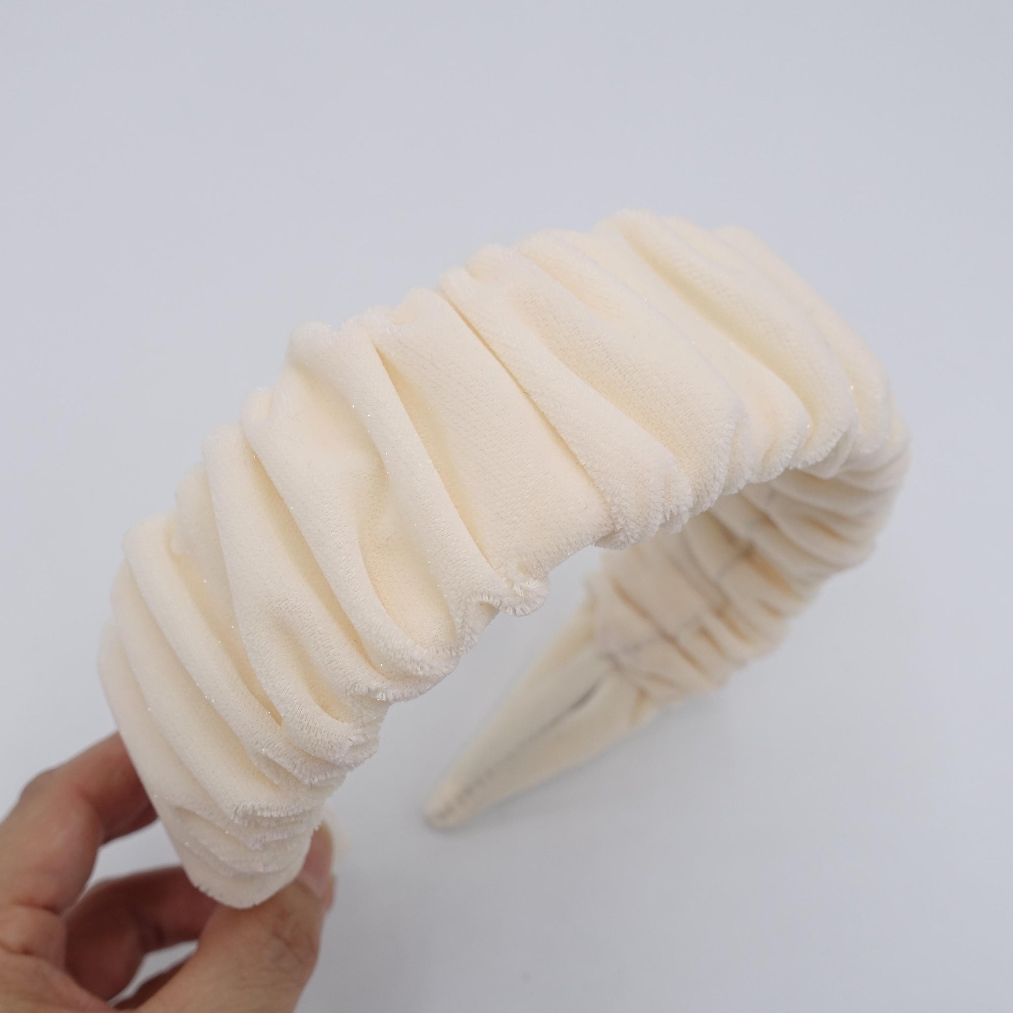 velvet headband ruched hairband glittering fabric hair accessory shop for women