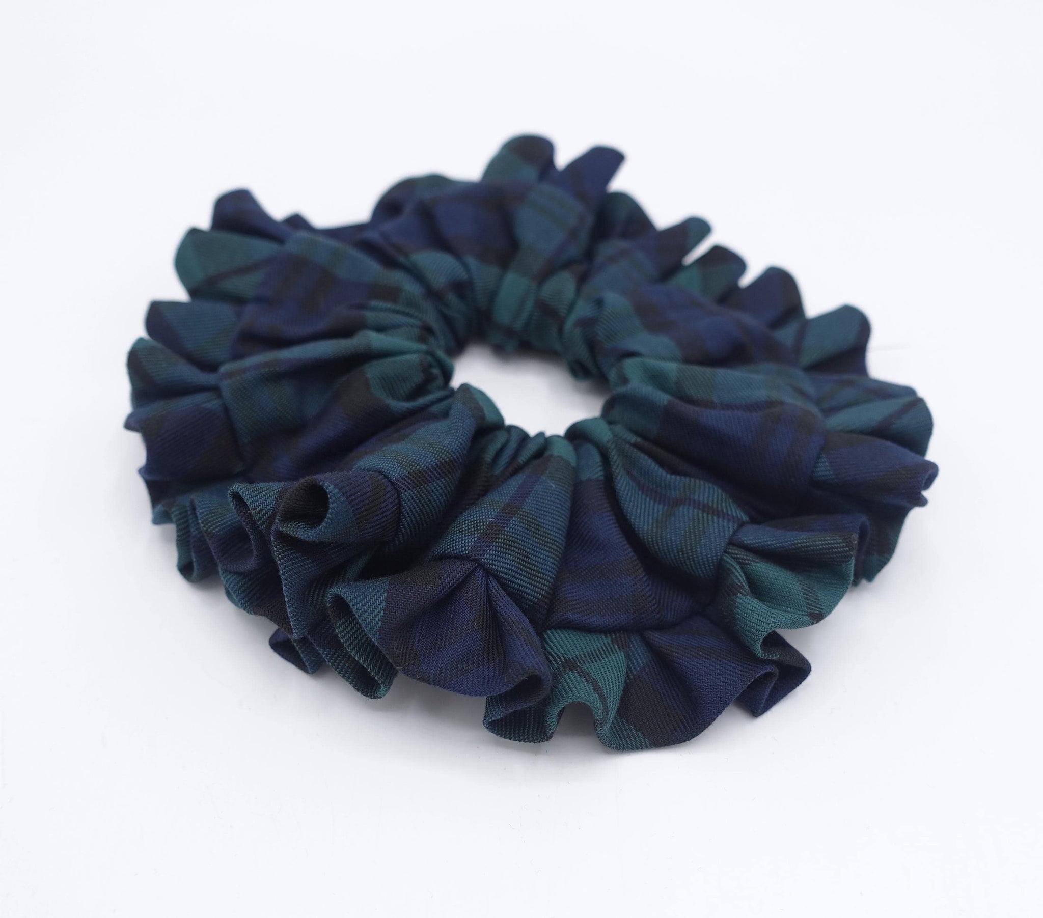 plaid check scrunchies, pleated scrunchies, cute hair ties for women