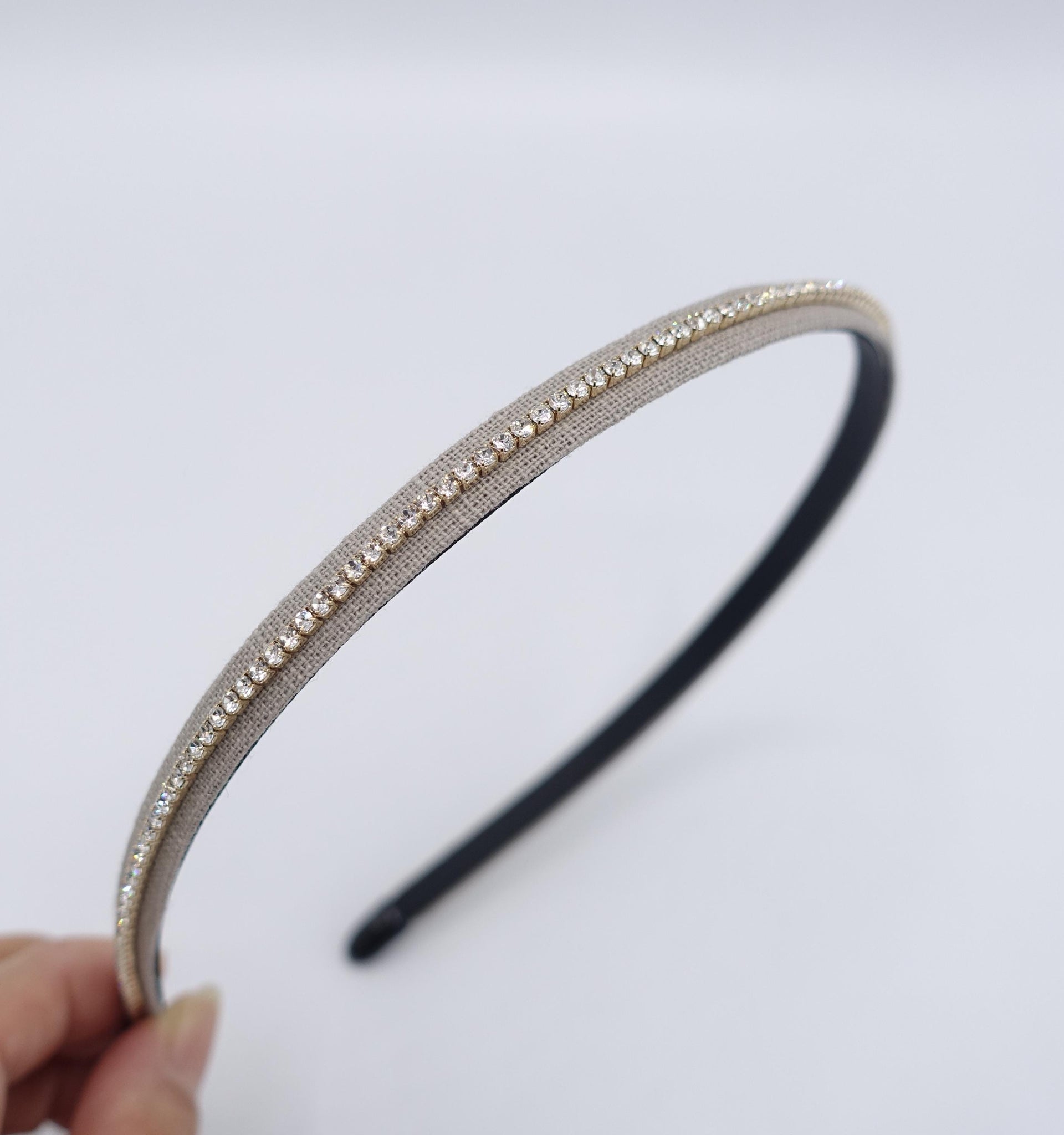 dazzling linen headband, narrow rhinestone headband shop for women