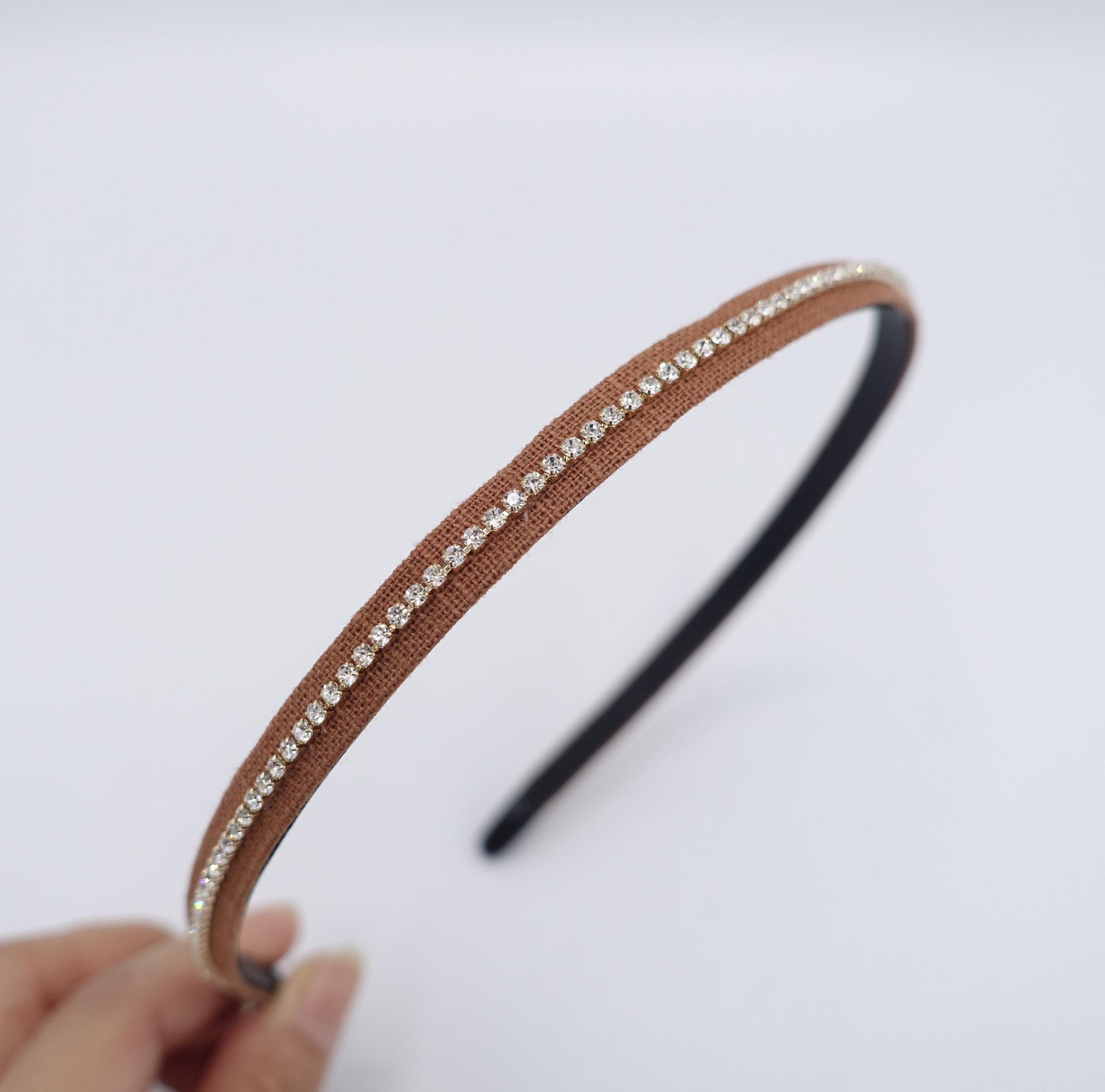 dazzling linen headband, narrow rhinestone headband shop for women
