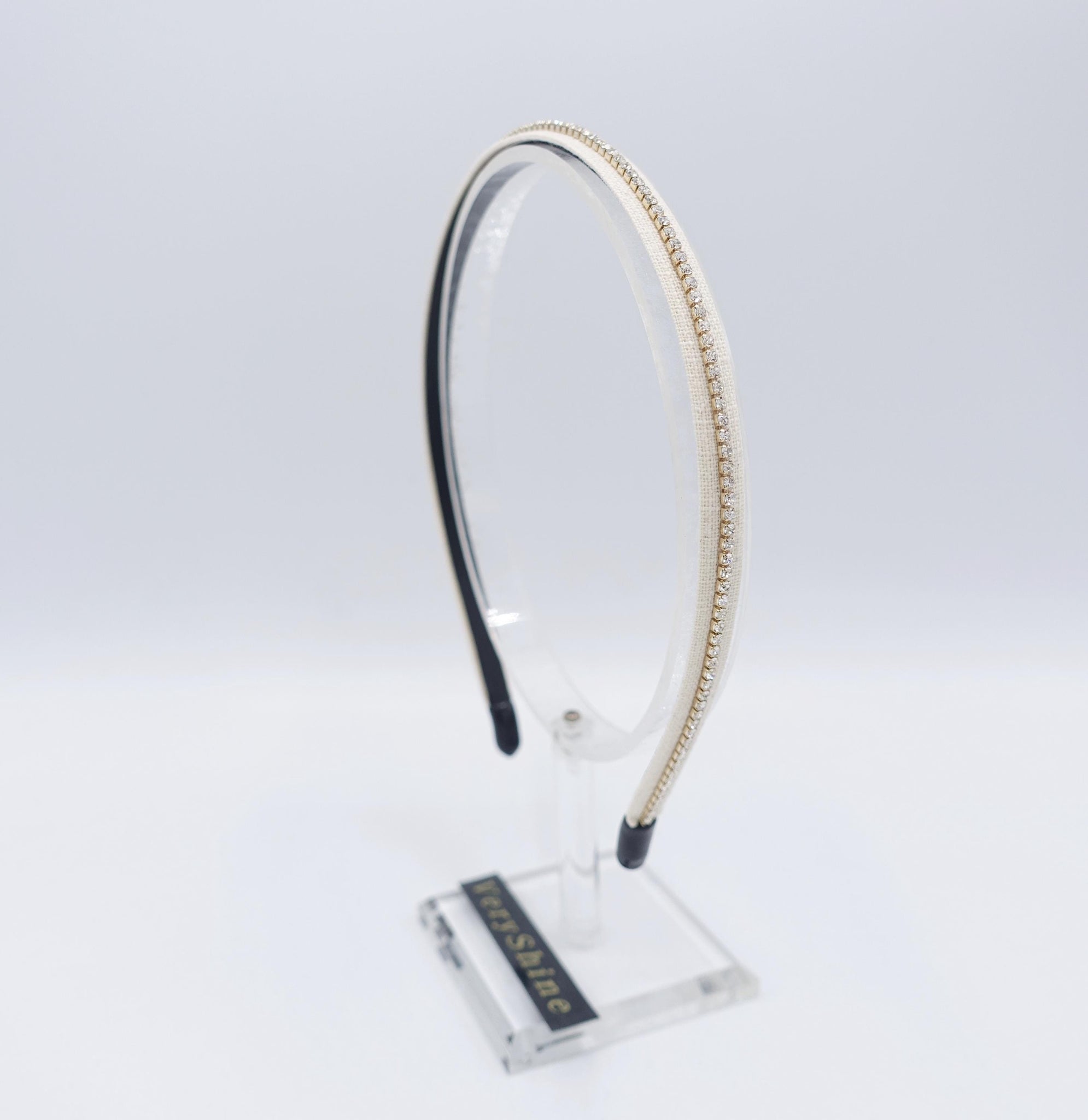 dazzling linen headband, narrow rhinestone headband shop for women