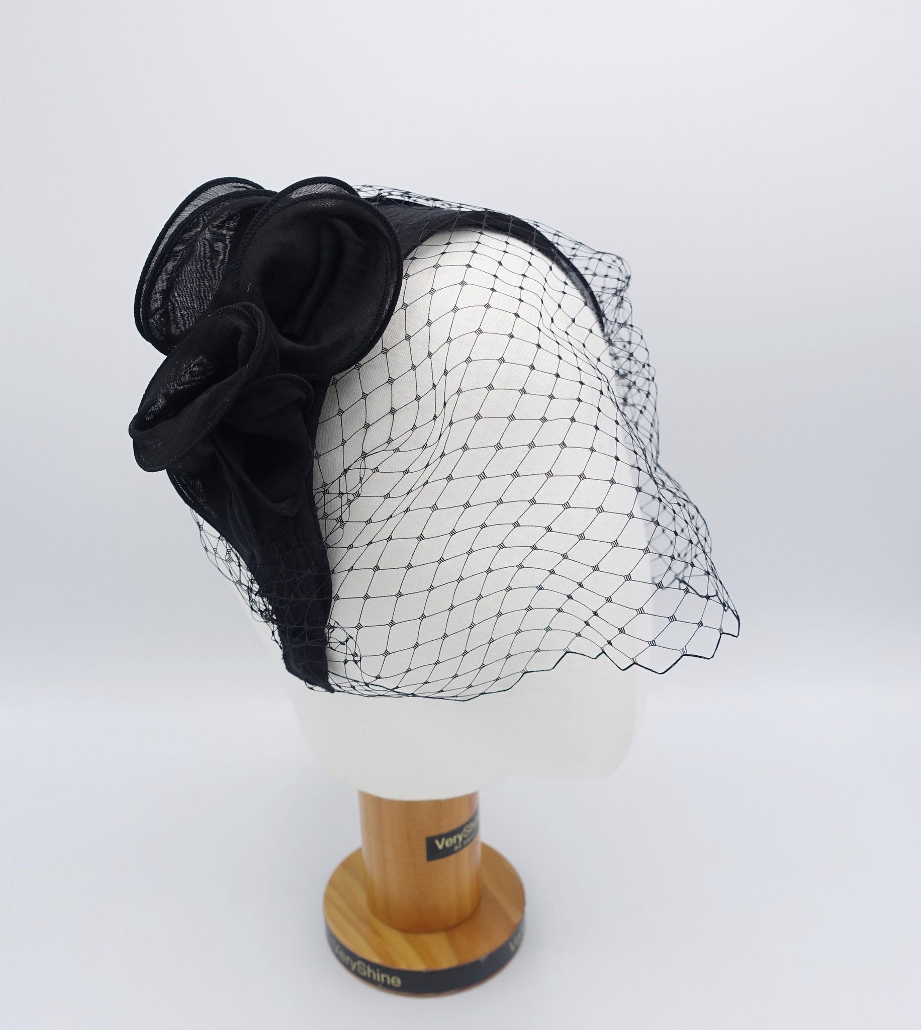 face veil headband, flower headband, luxury headband for women