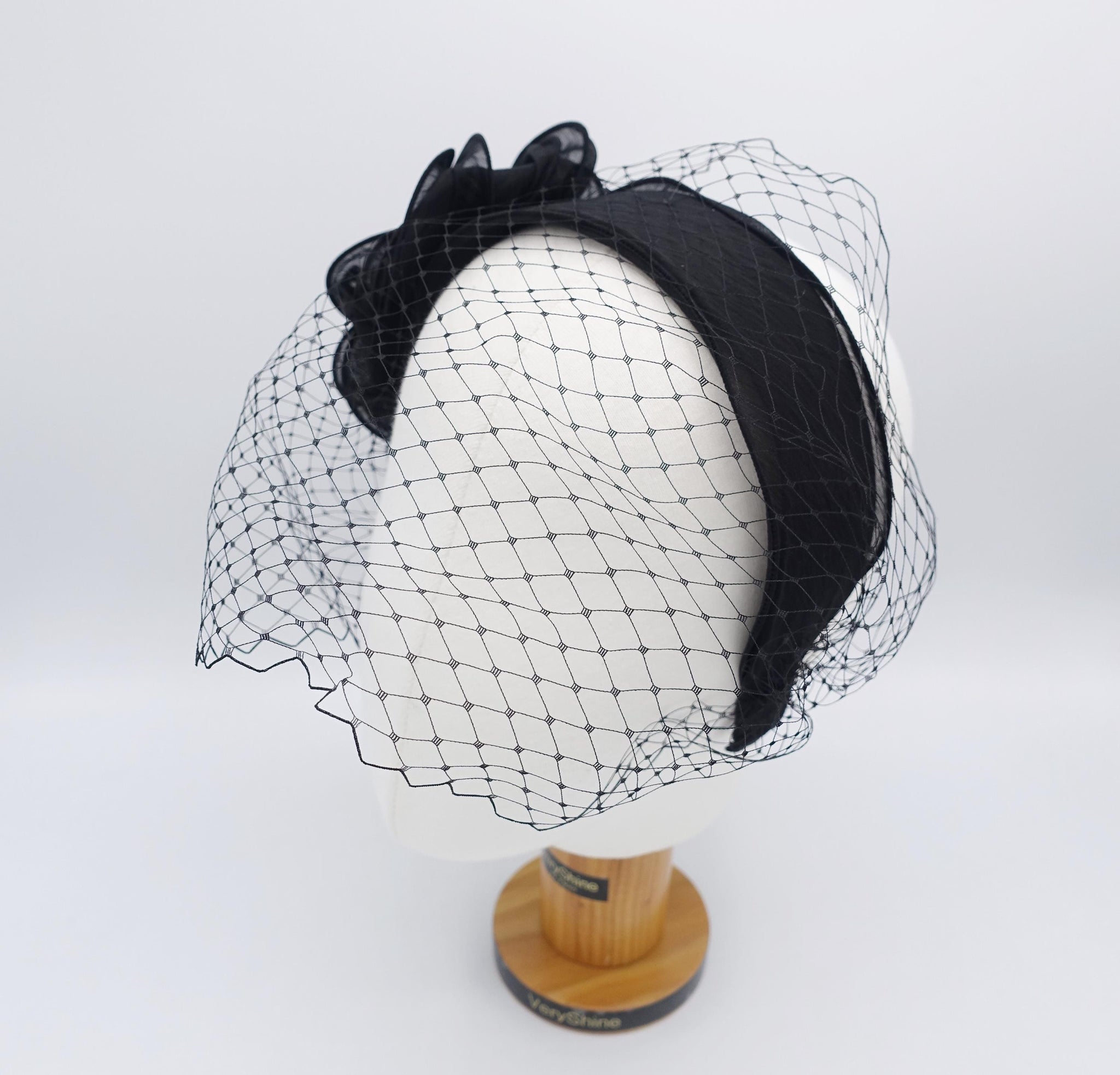 face veil headband, flower headband, luxury headband for women