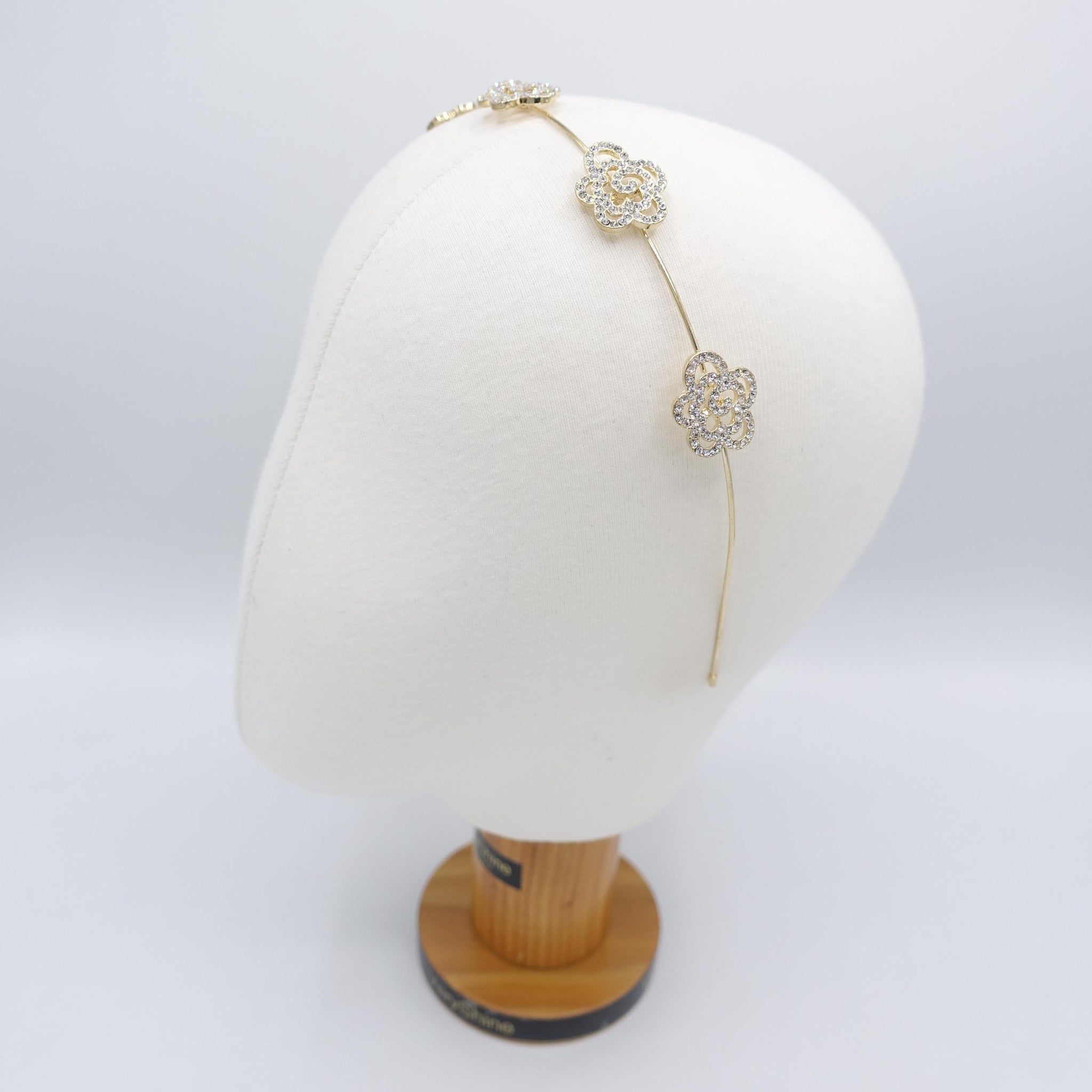 rhinestone headband, camelia headband, bling headband for women