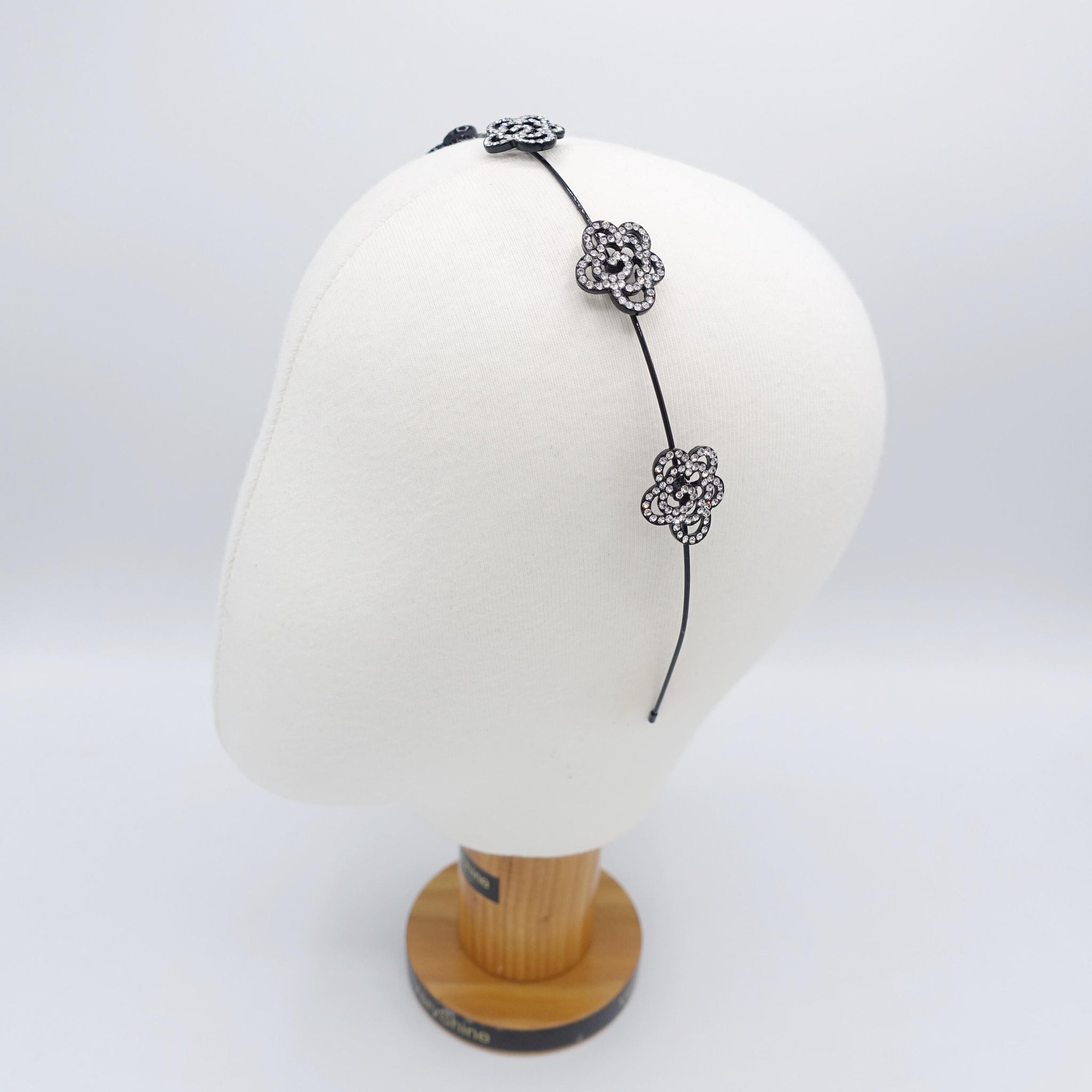 rhinestone headband, camelia headband, bling headband for women