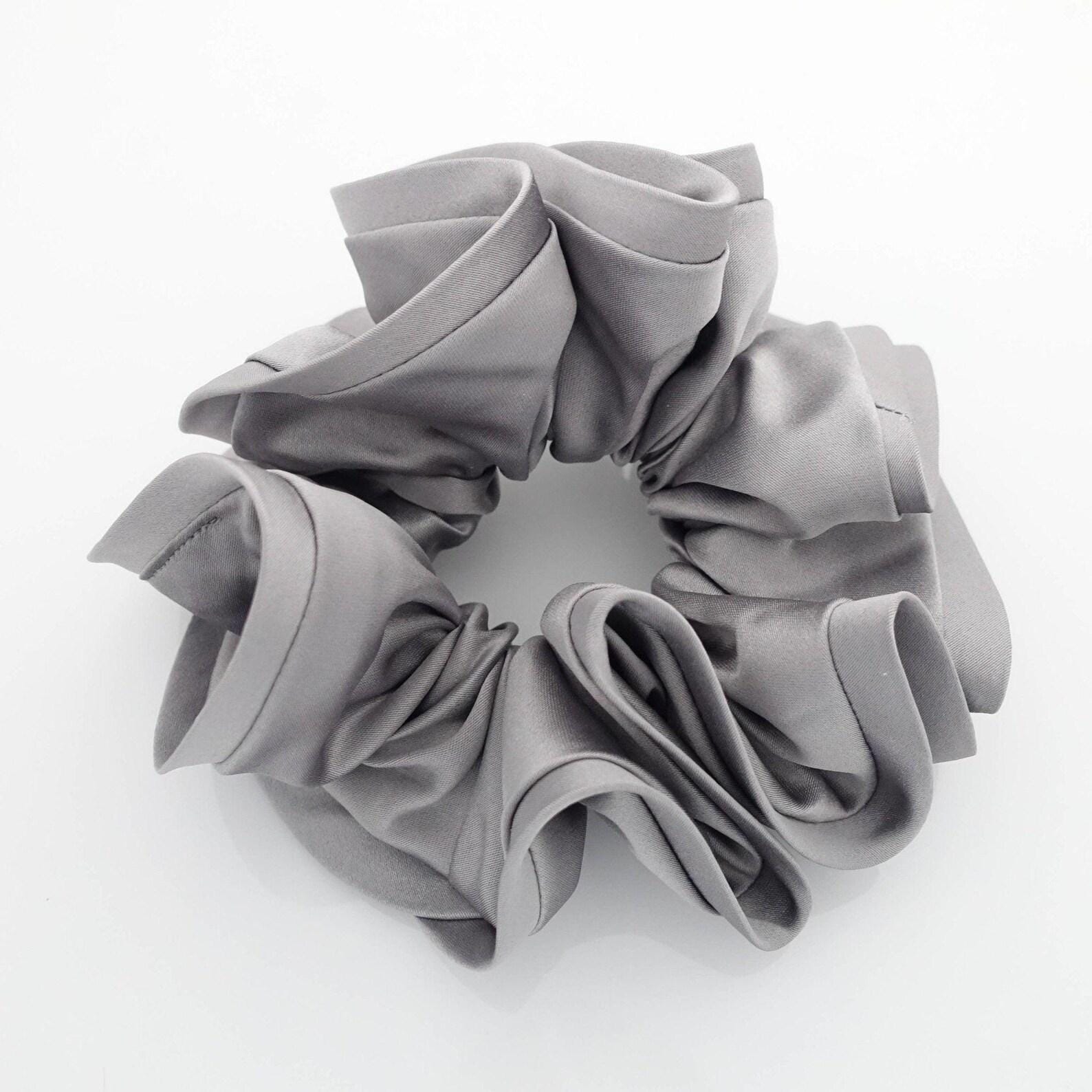 satin scrunchies, silk velvet edge scrunchies for women