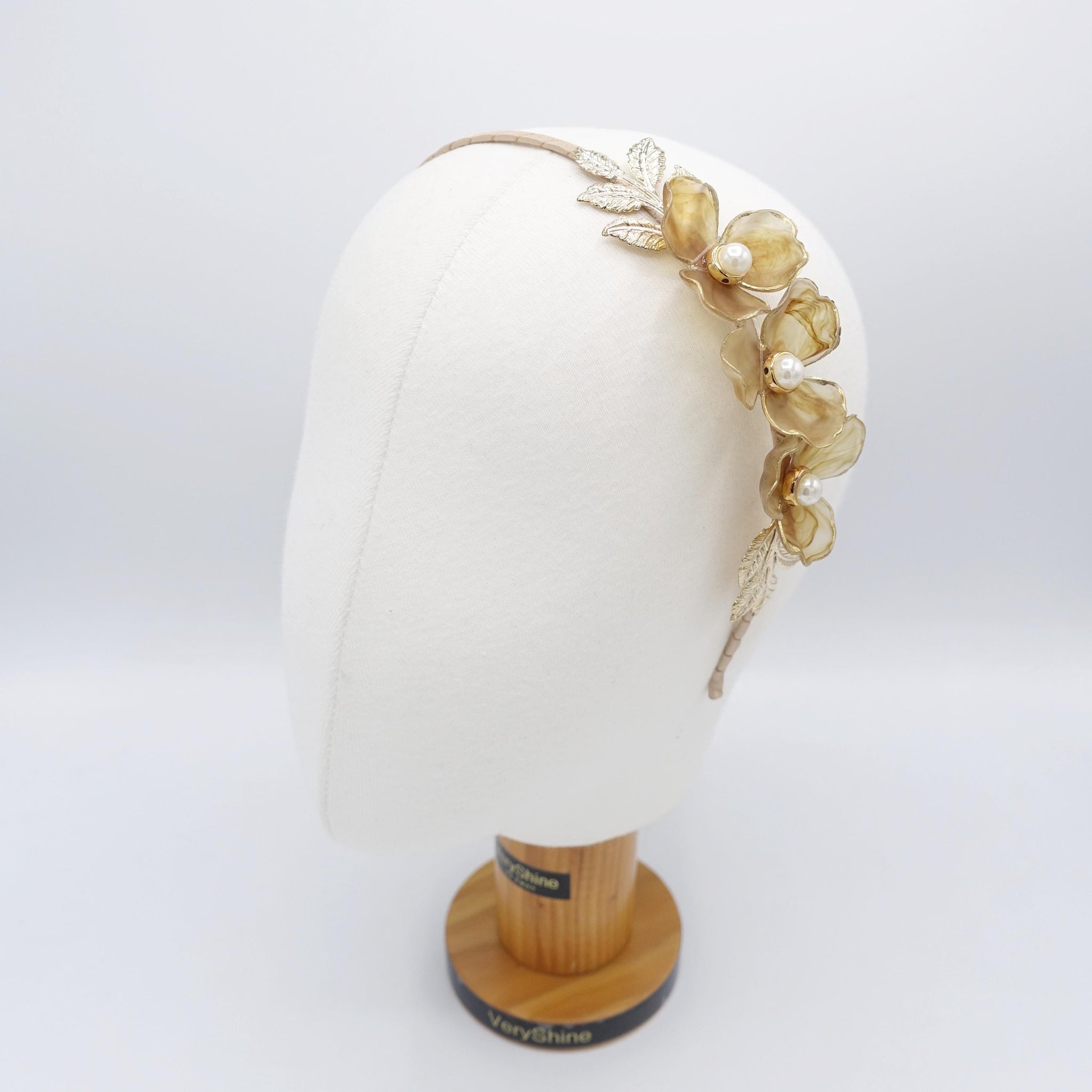 Pearl flower headband, colorful pearl headband, bridal headband