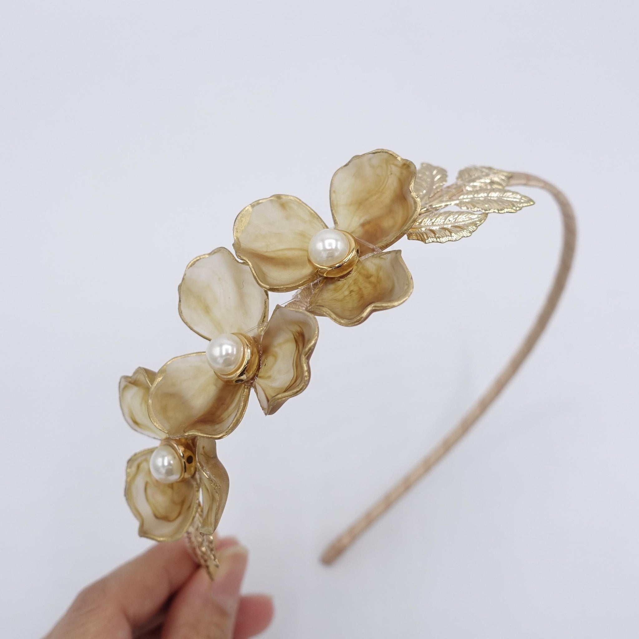 Pearl flower headband, colorful pearl headband, bridal headband
