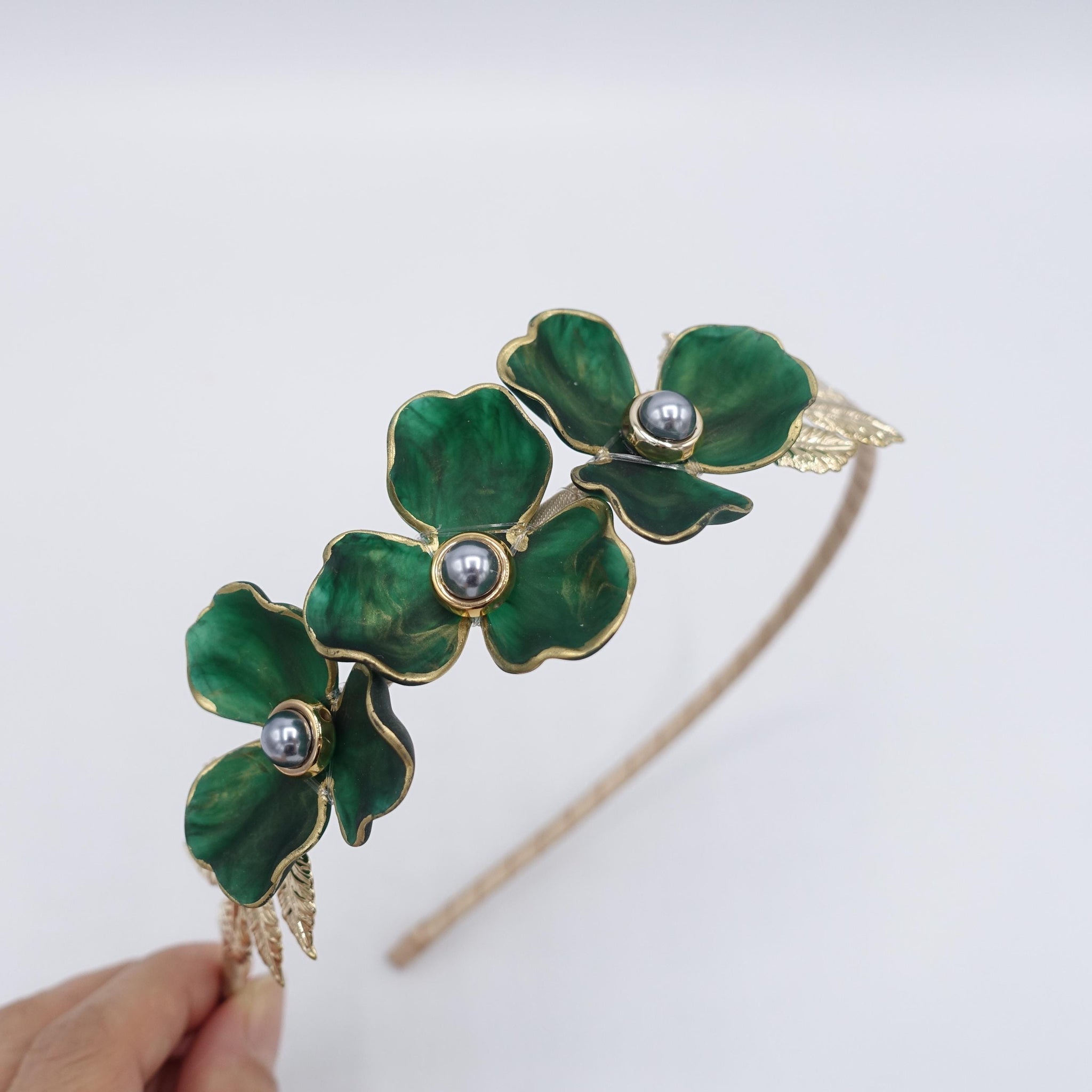 Pearl flower headband, colorful pearl headband, bridal headband