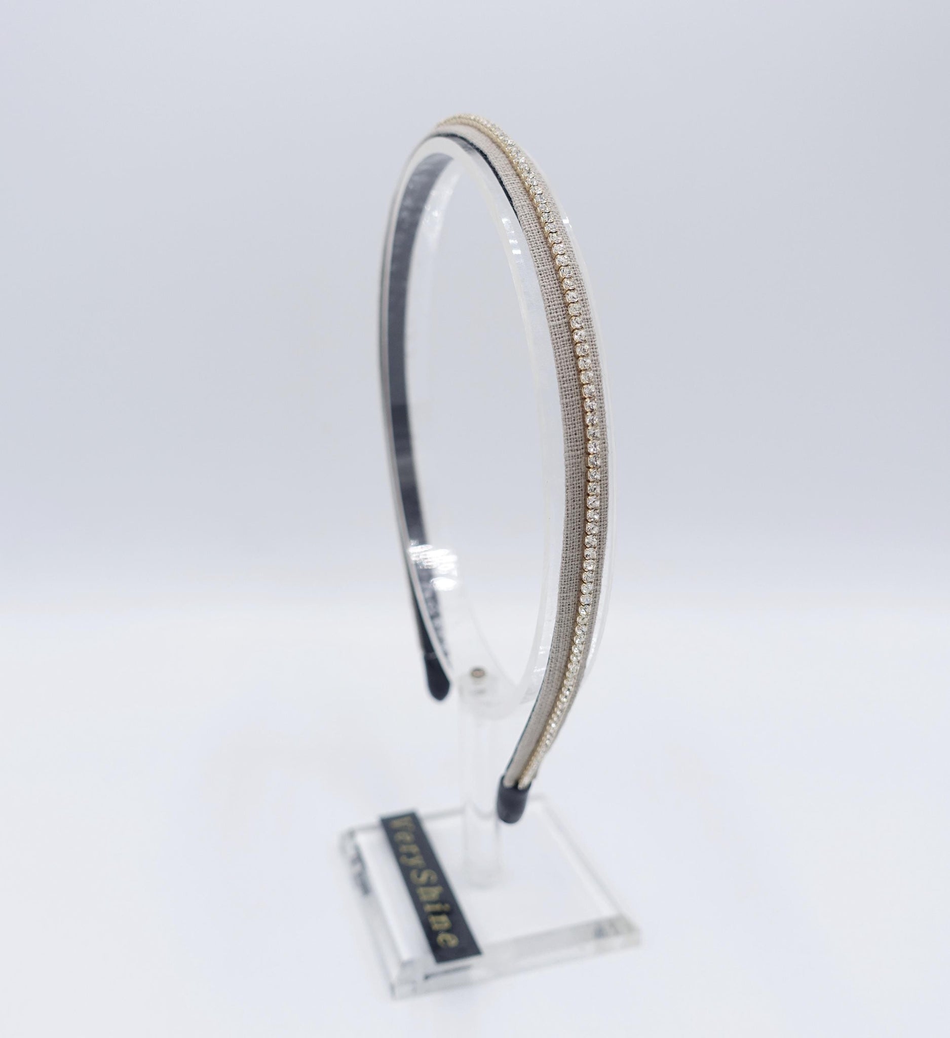 dazzling linen headband, narrow rhinestone headband shop for women