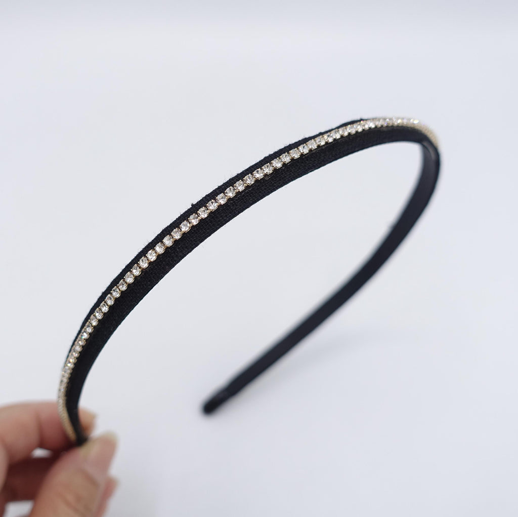 dazzling linen headband, narrow rhinestone headband shop for women