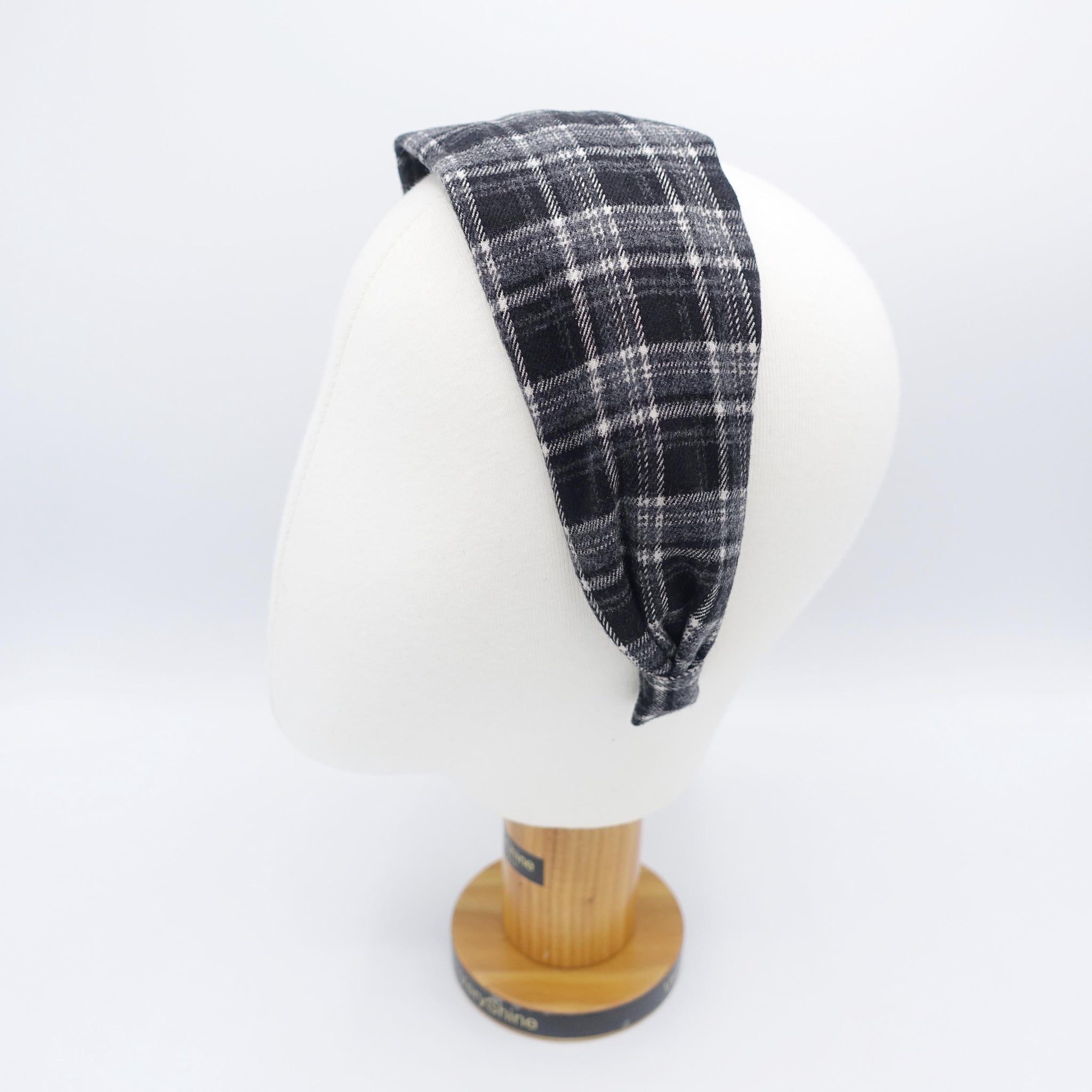 plaid check headband, woolen headband, Autumn Winter headband for women