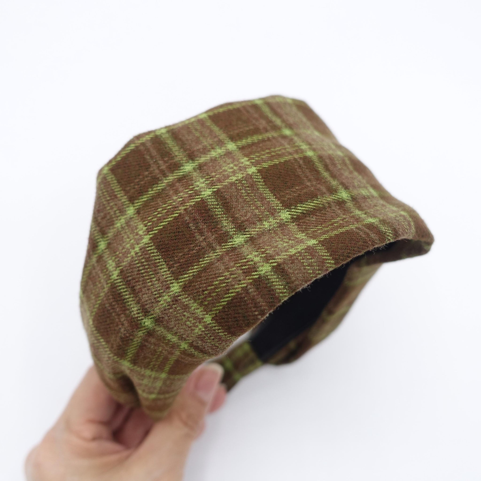 plaid check headband, woolen headband, Autumn Winter headband for women