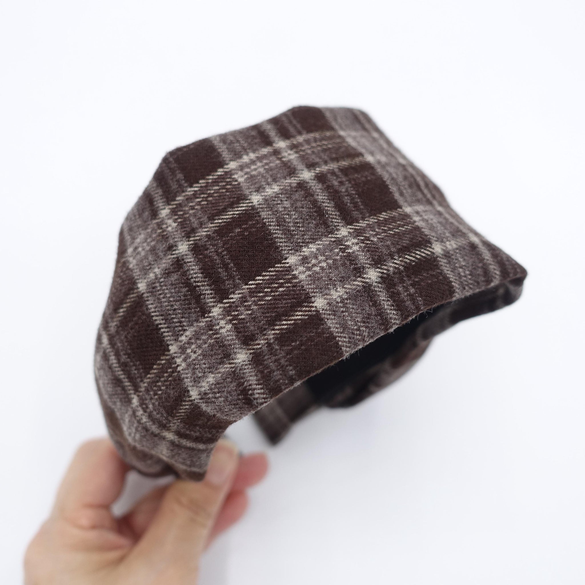 plaid check headband, woolen headband, Autumn Winter headband for women
