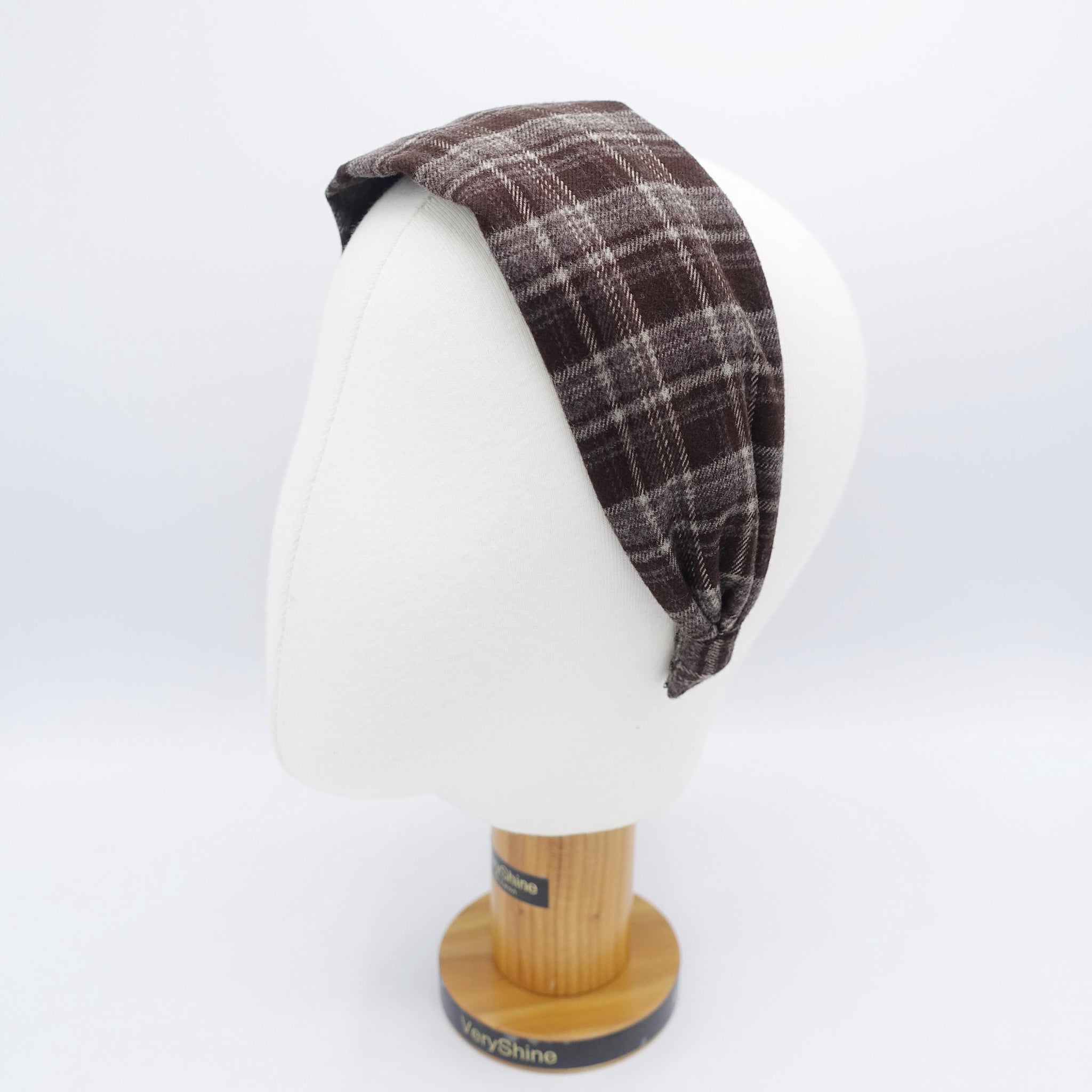 plaid check headband, woolen headband, Autumn Winter headband for women