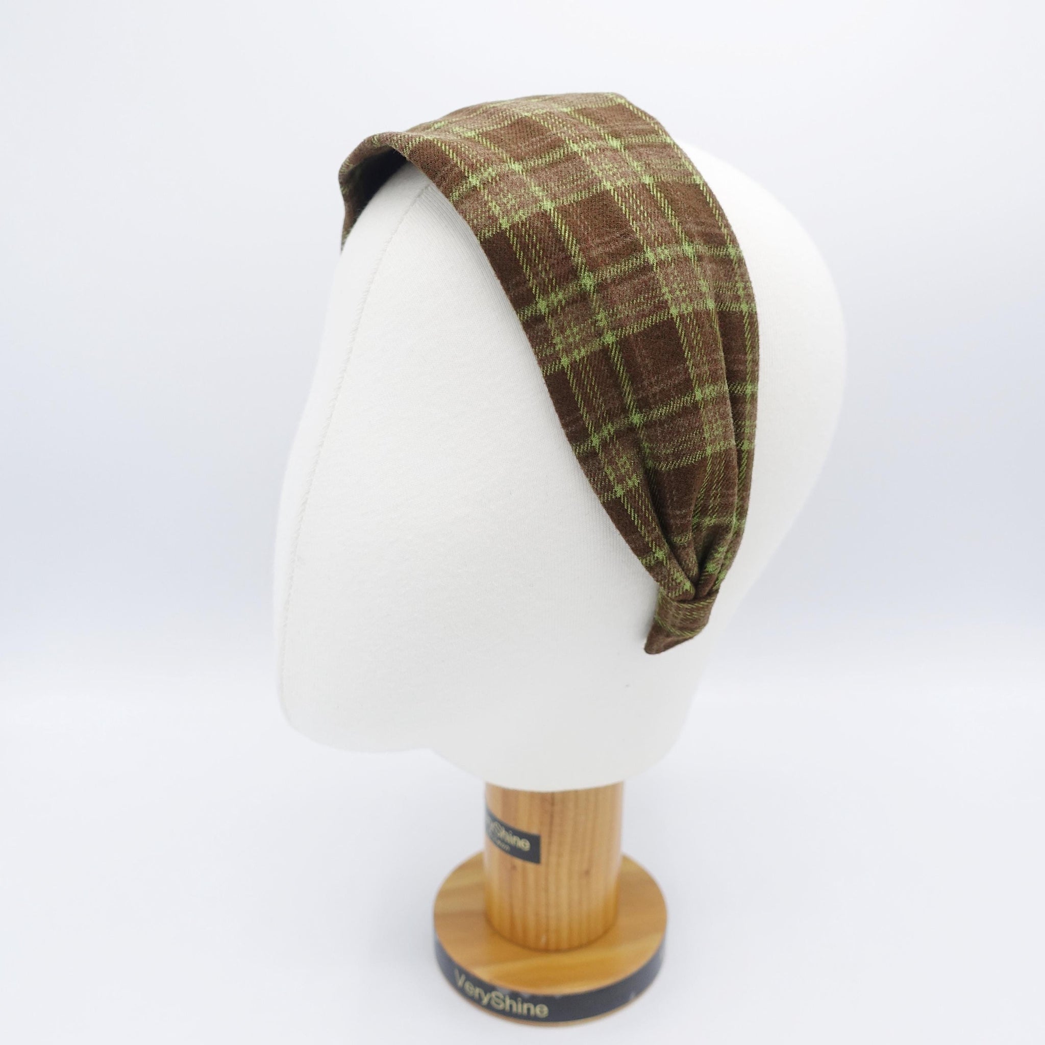 plaid check headband, woolen headband, Autumn Winter headband for women