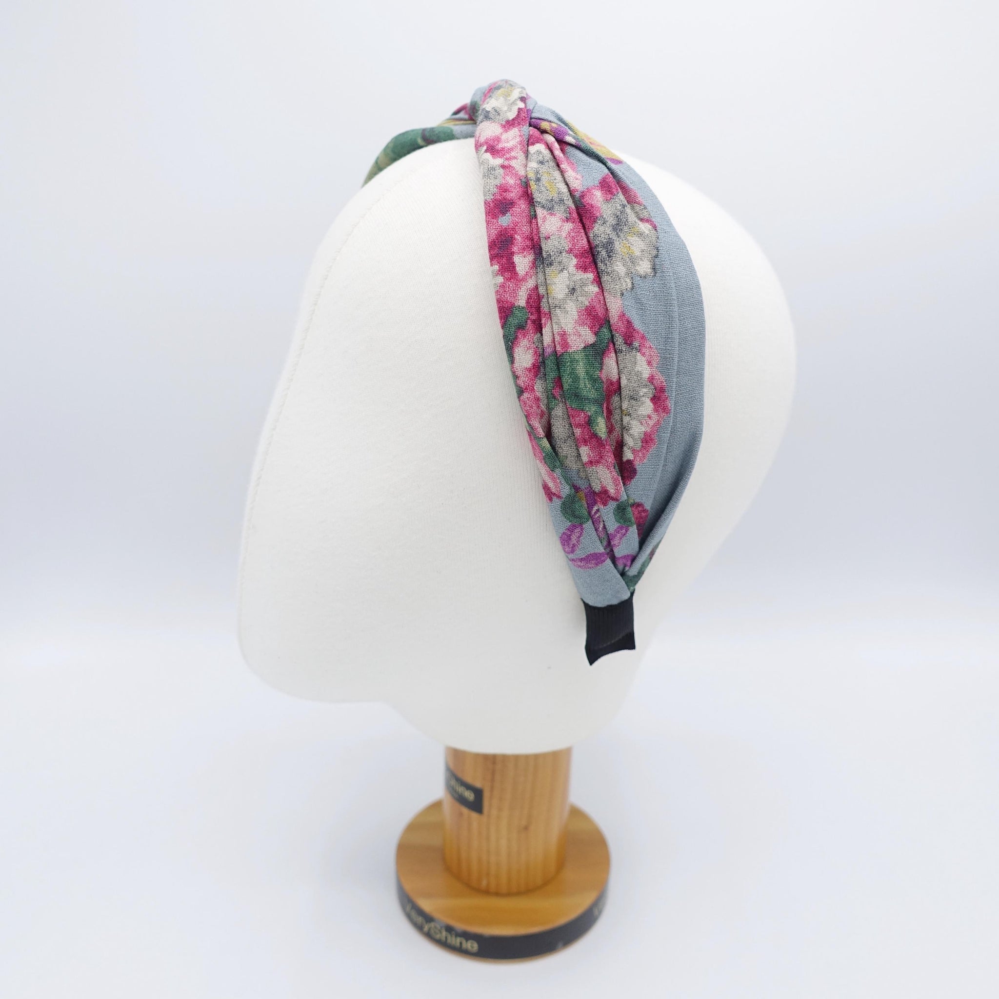 linen floral headband, twist top headband, headband for women