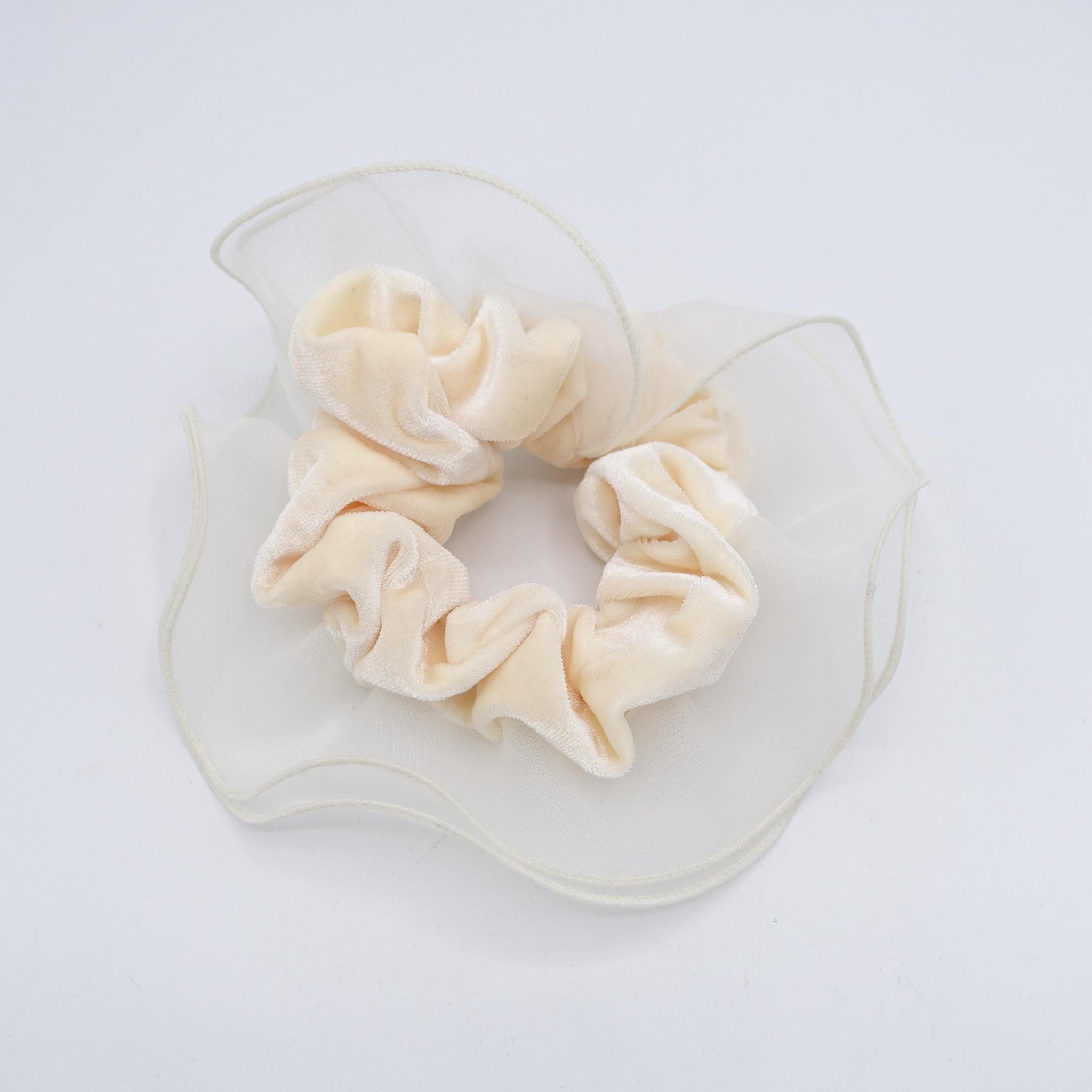 velvet scrunchies, organza edge scrunchies, hair tie scrunchies for women