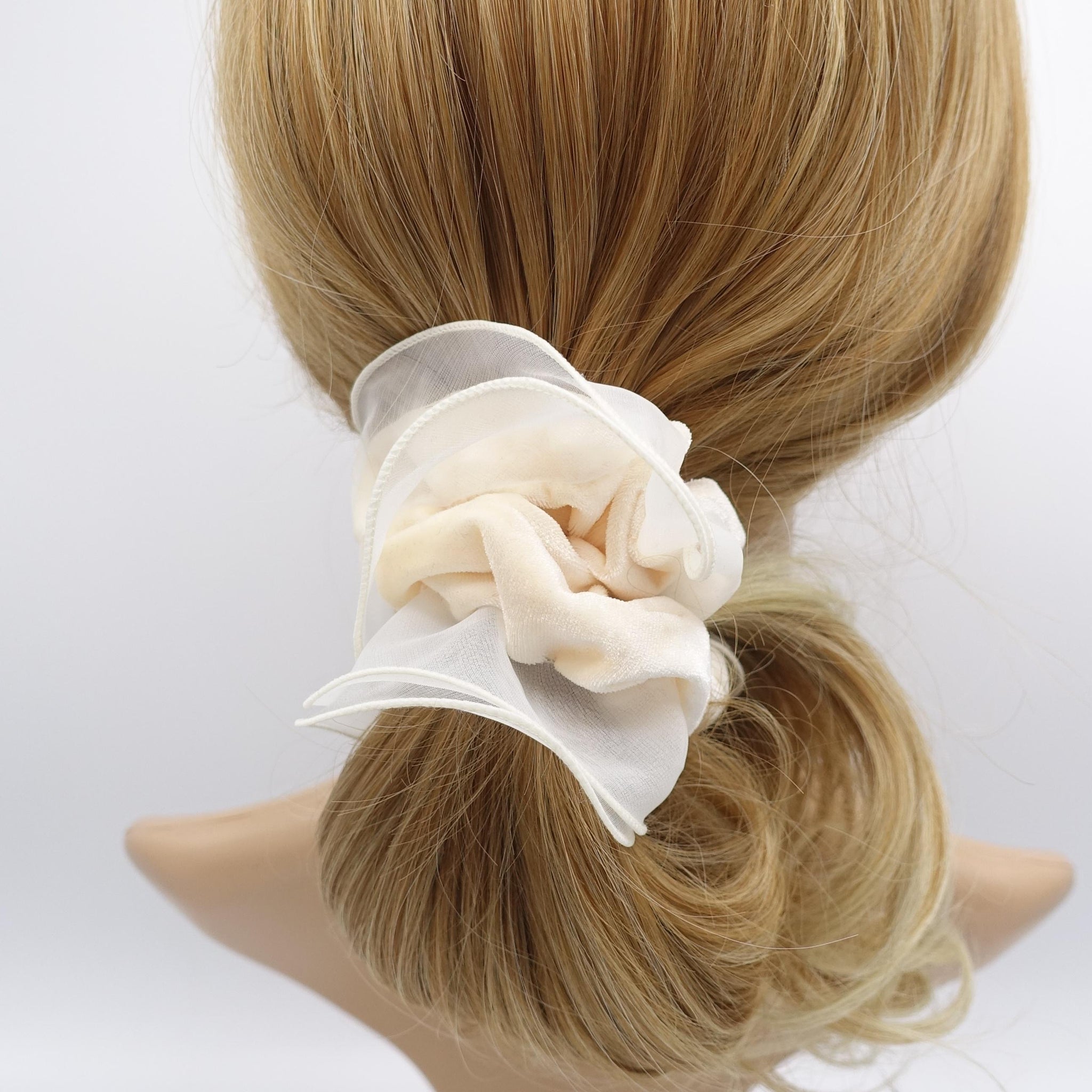 velvet scrunchies, organza edge scrunchies, hair tie scrunchies for women