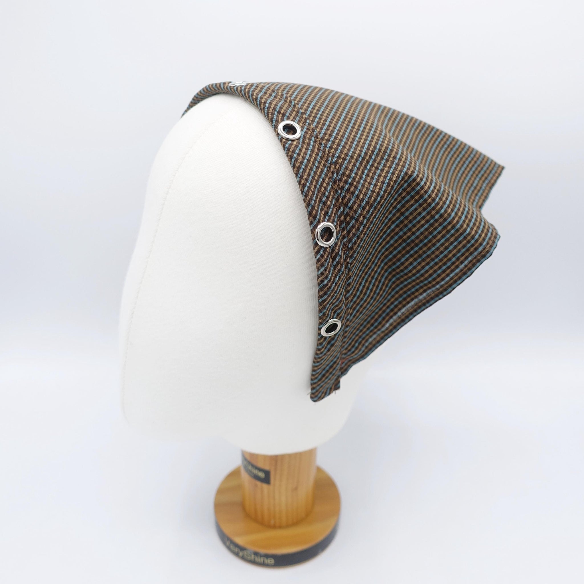 check bandana headband, Autumn headband, scarf headband for women