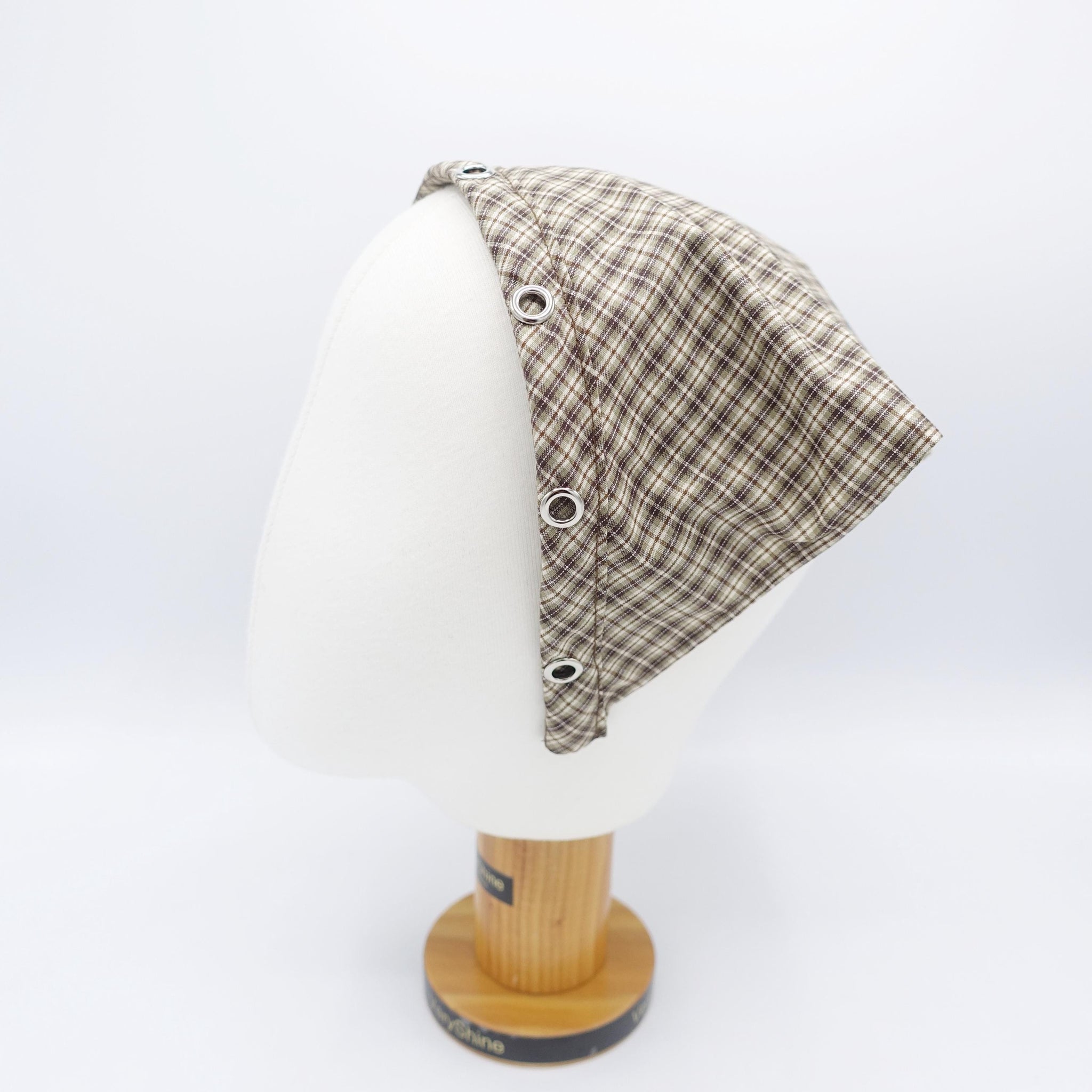 check bandana headband, Autumn headband, scarf headband for women