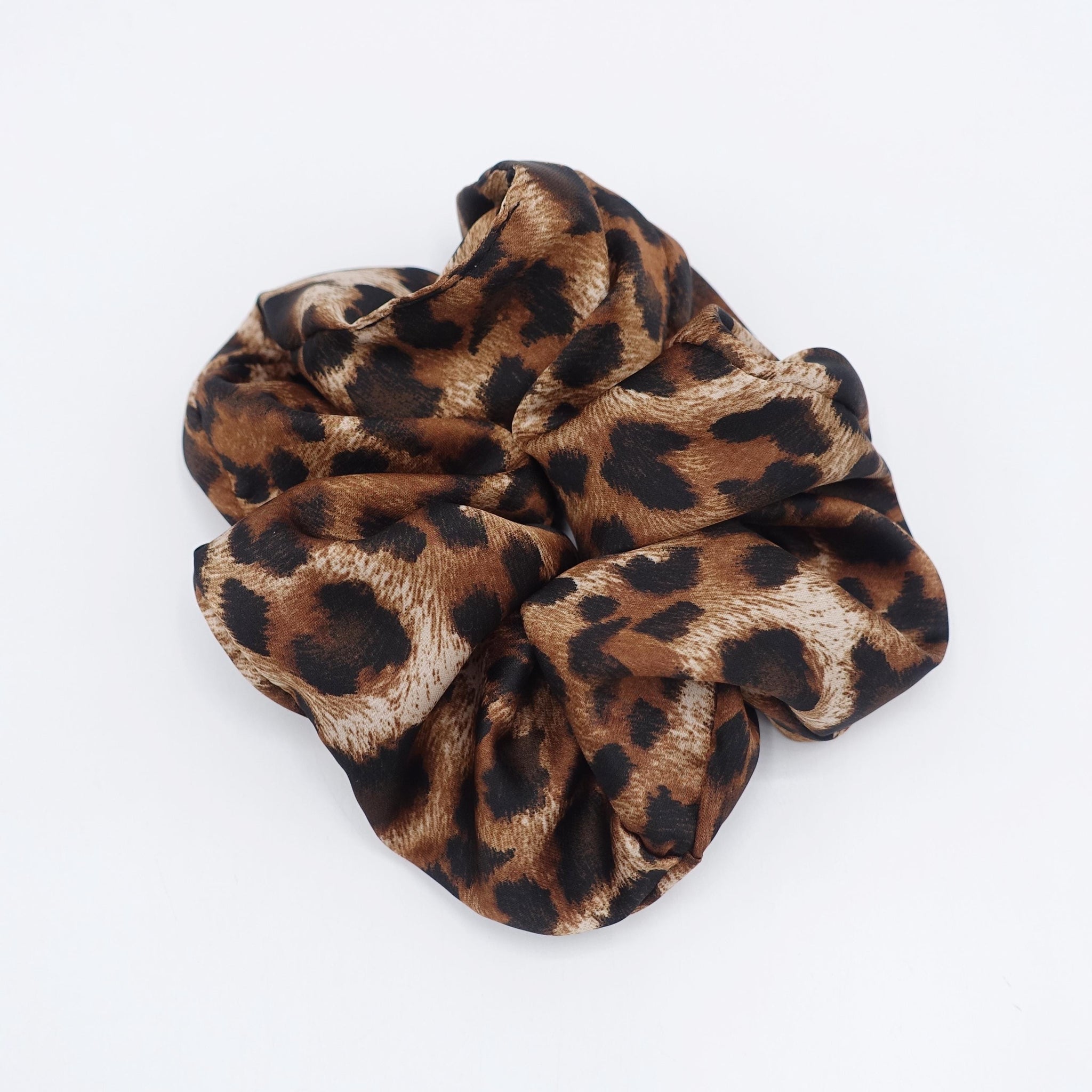 satin leopard scrunchies