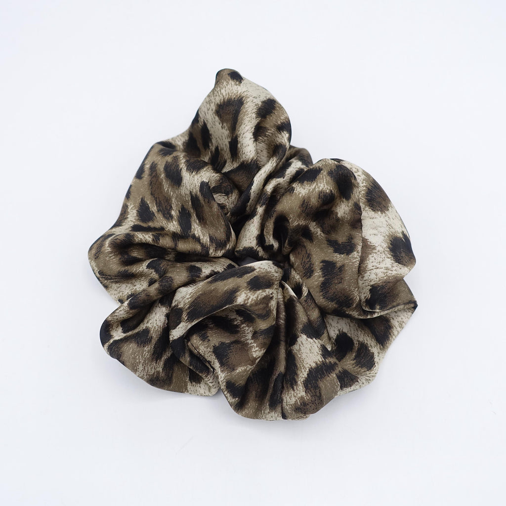 satin leopard scrunchies