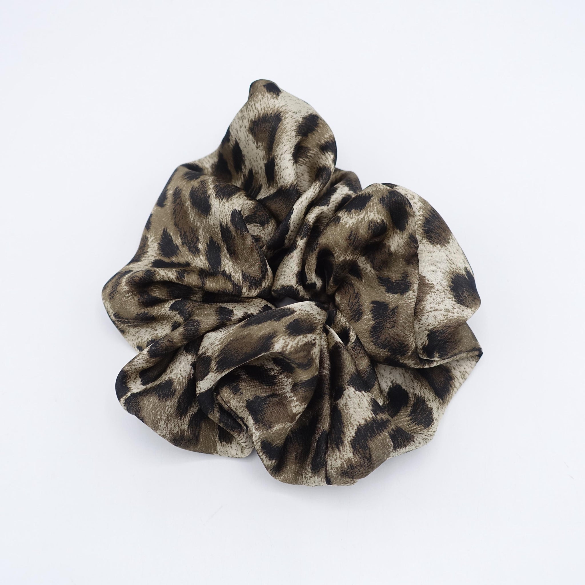 satin leopard scrunchies