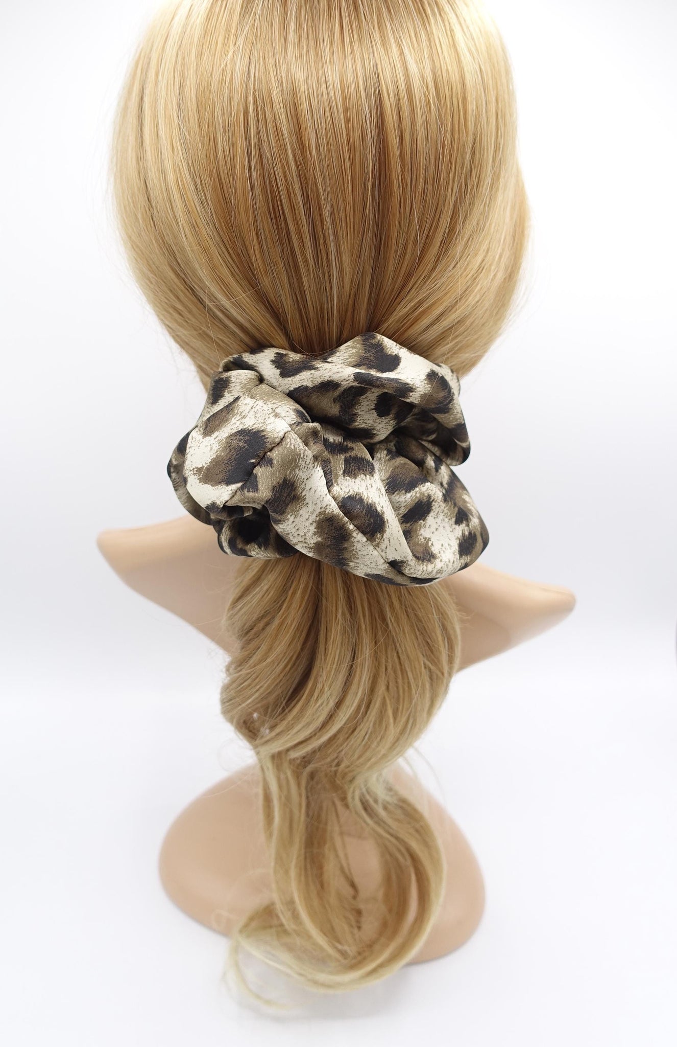 satin leopard scrunchies