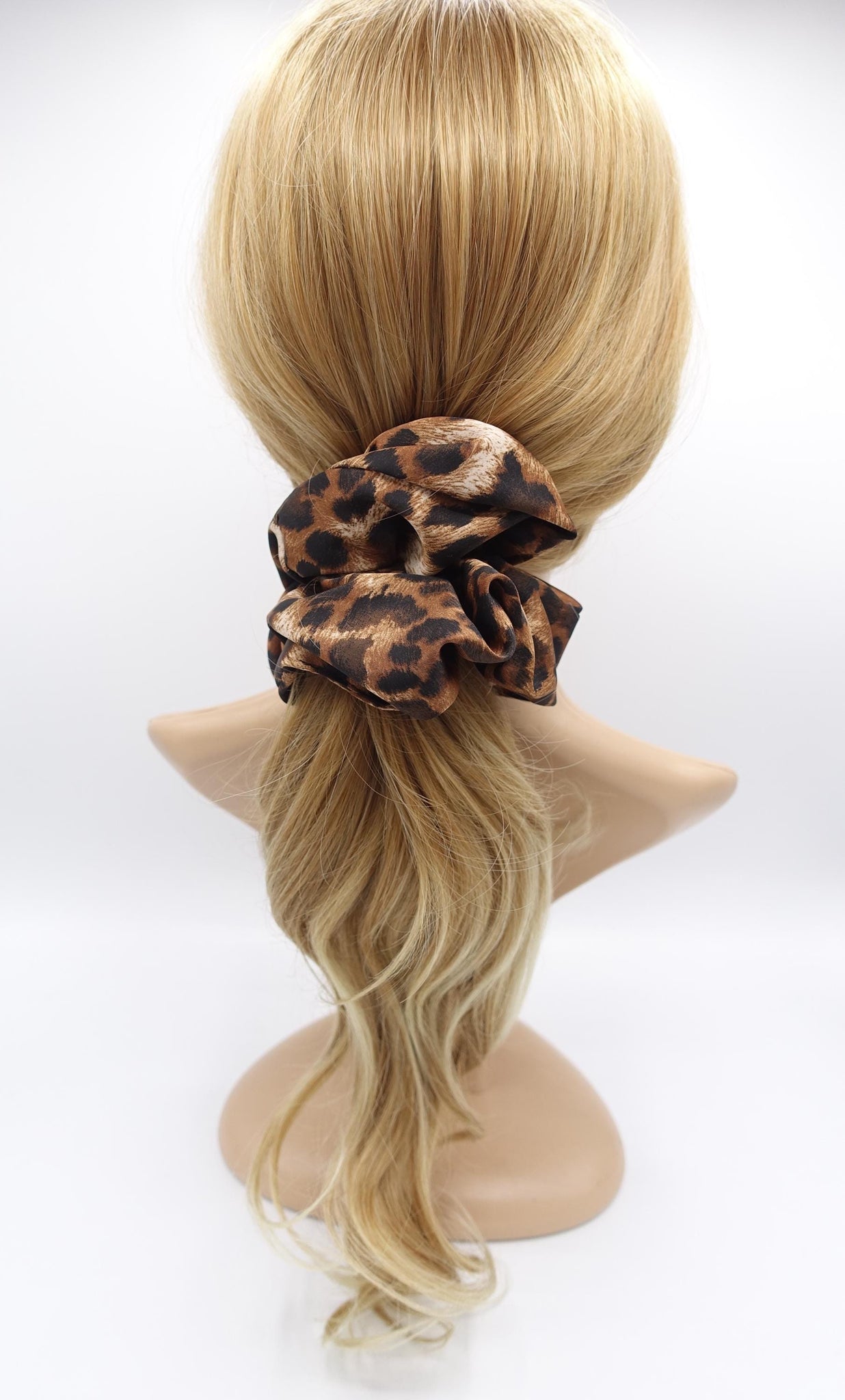 satin leopard scrunchies