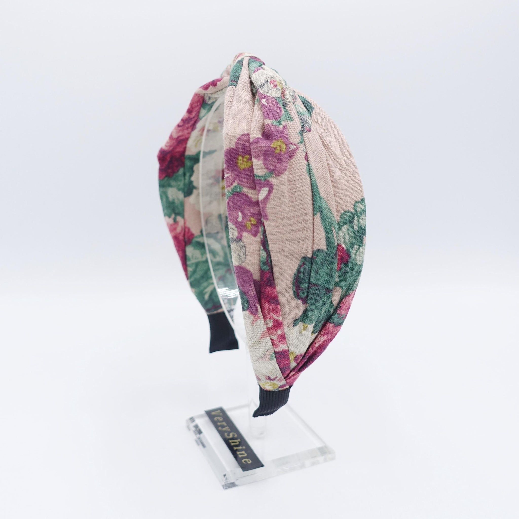 linen floral headband, twist top headband, headband for women