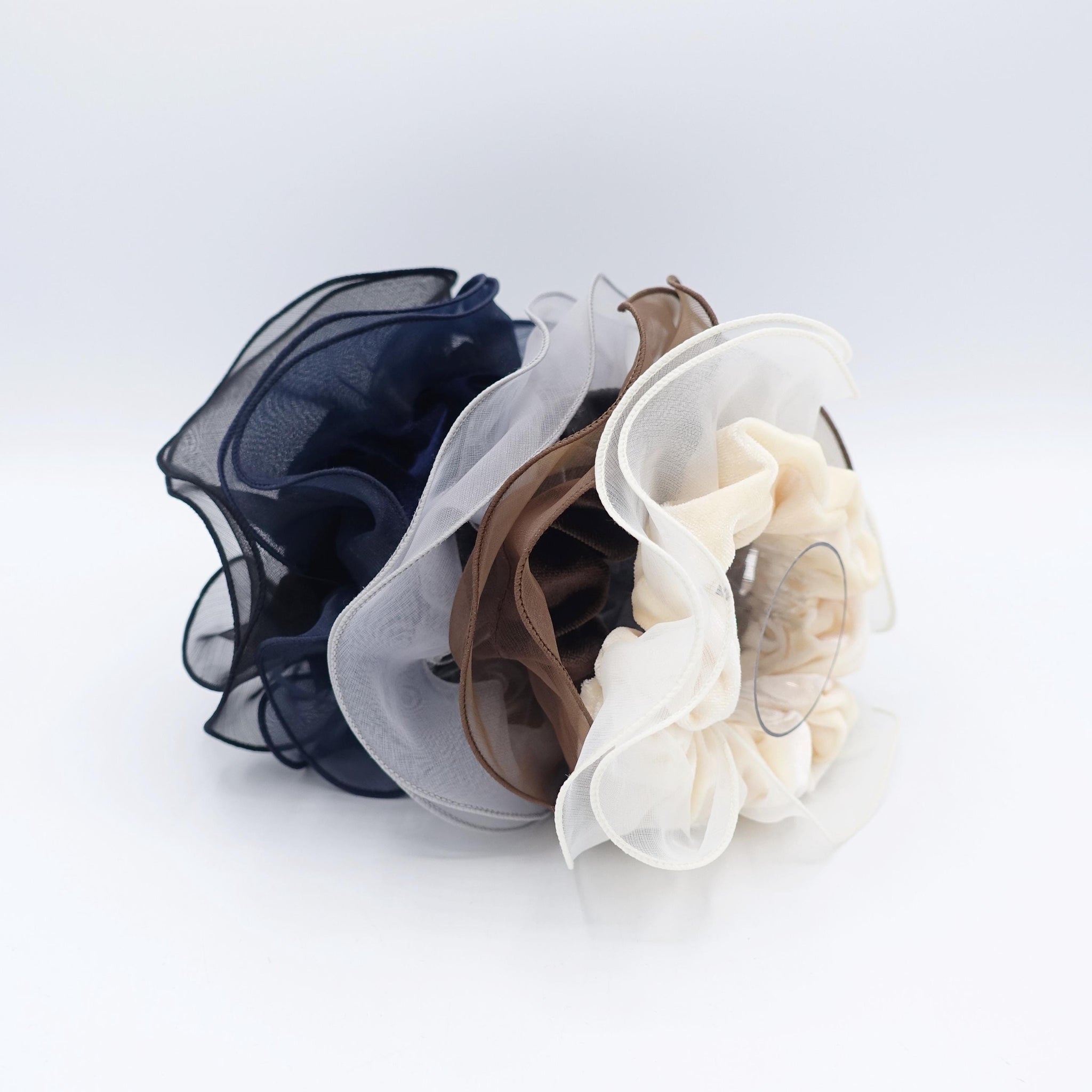 velvet scrunchies, organza edge scrunchies, hair tie scrunchies for women