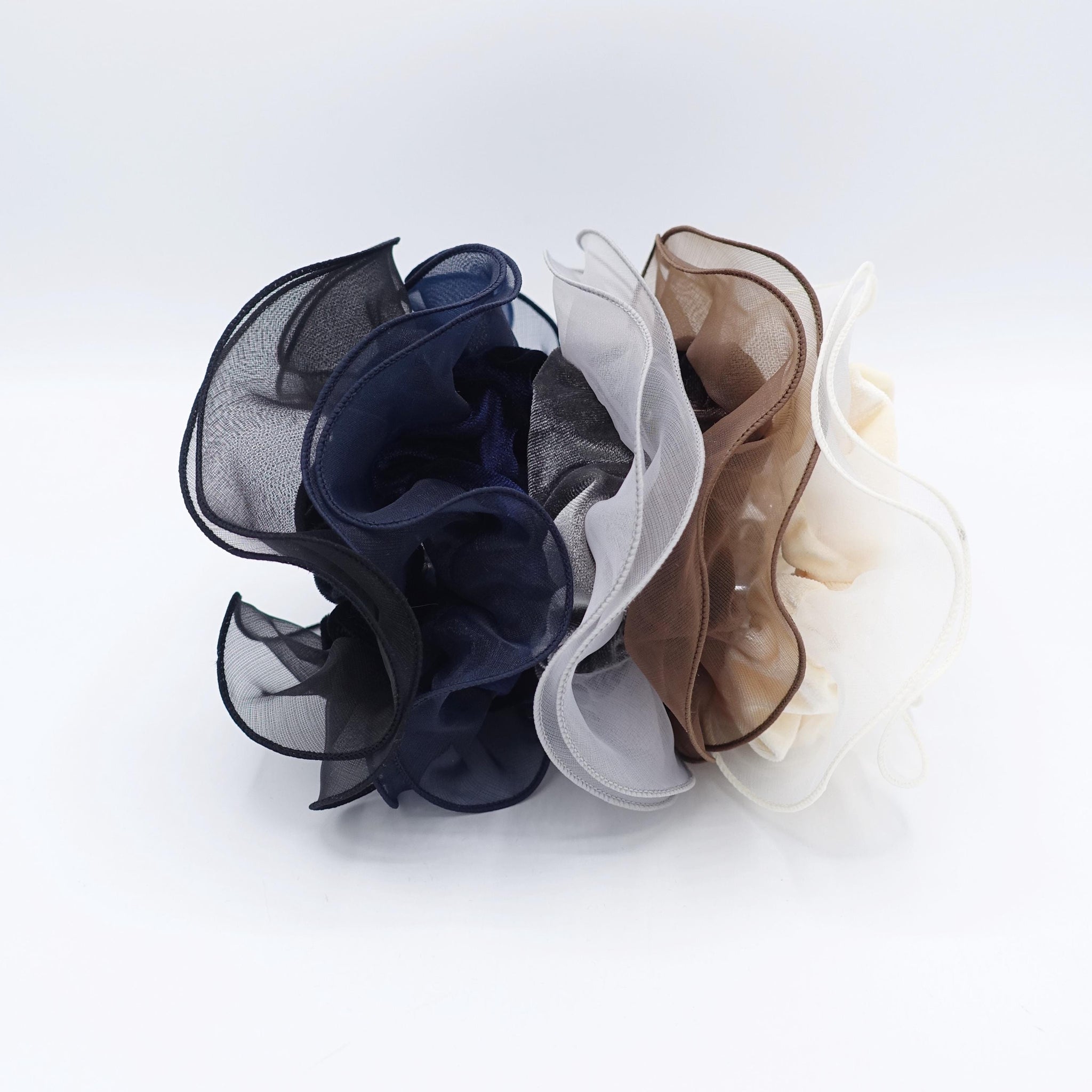 velvet scrunchies, organza edge scrunchies, hair tie scrunchies for women