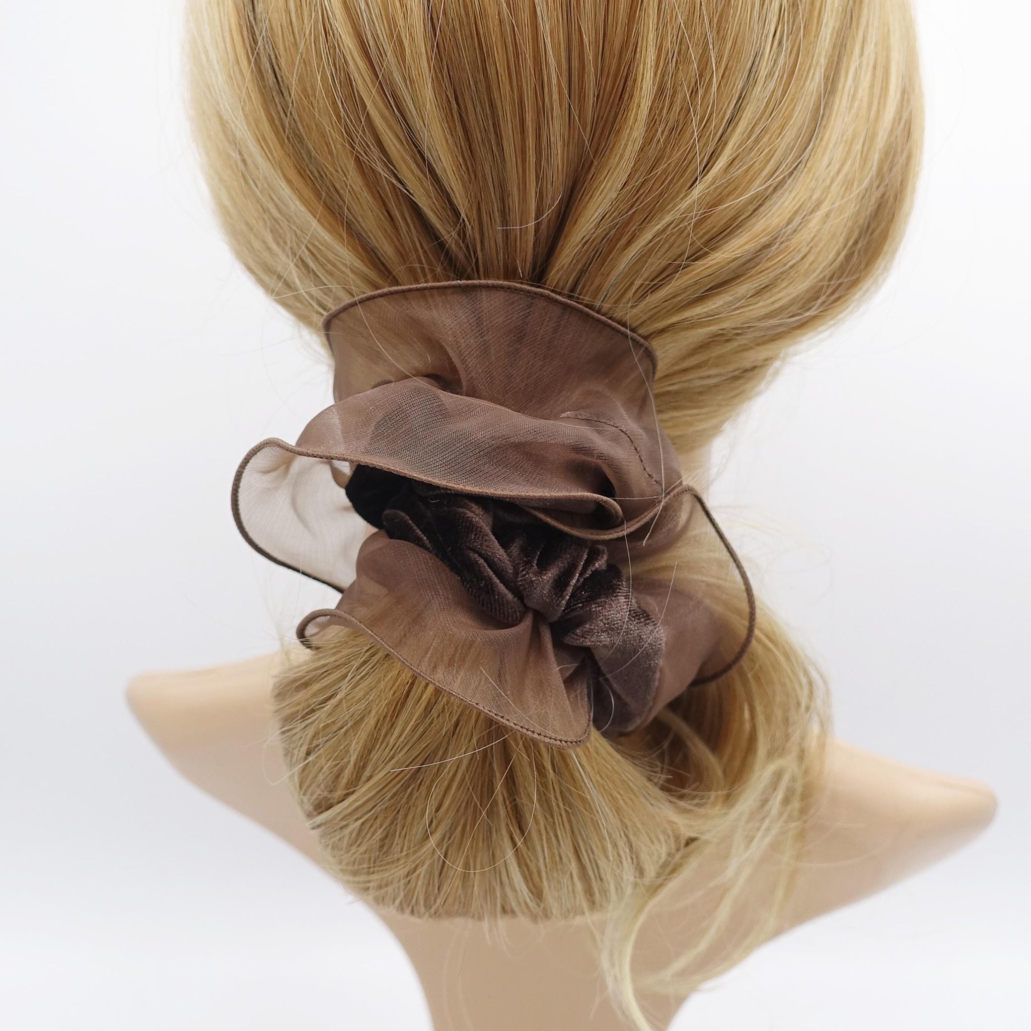 velvet scrunchies, organza edge scrunchies, hair tie scrunchies for women